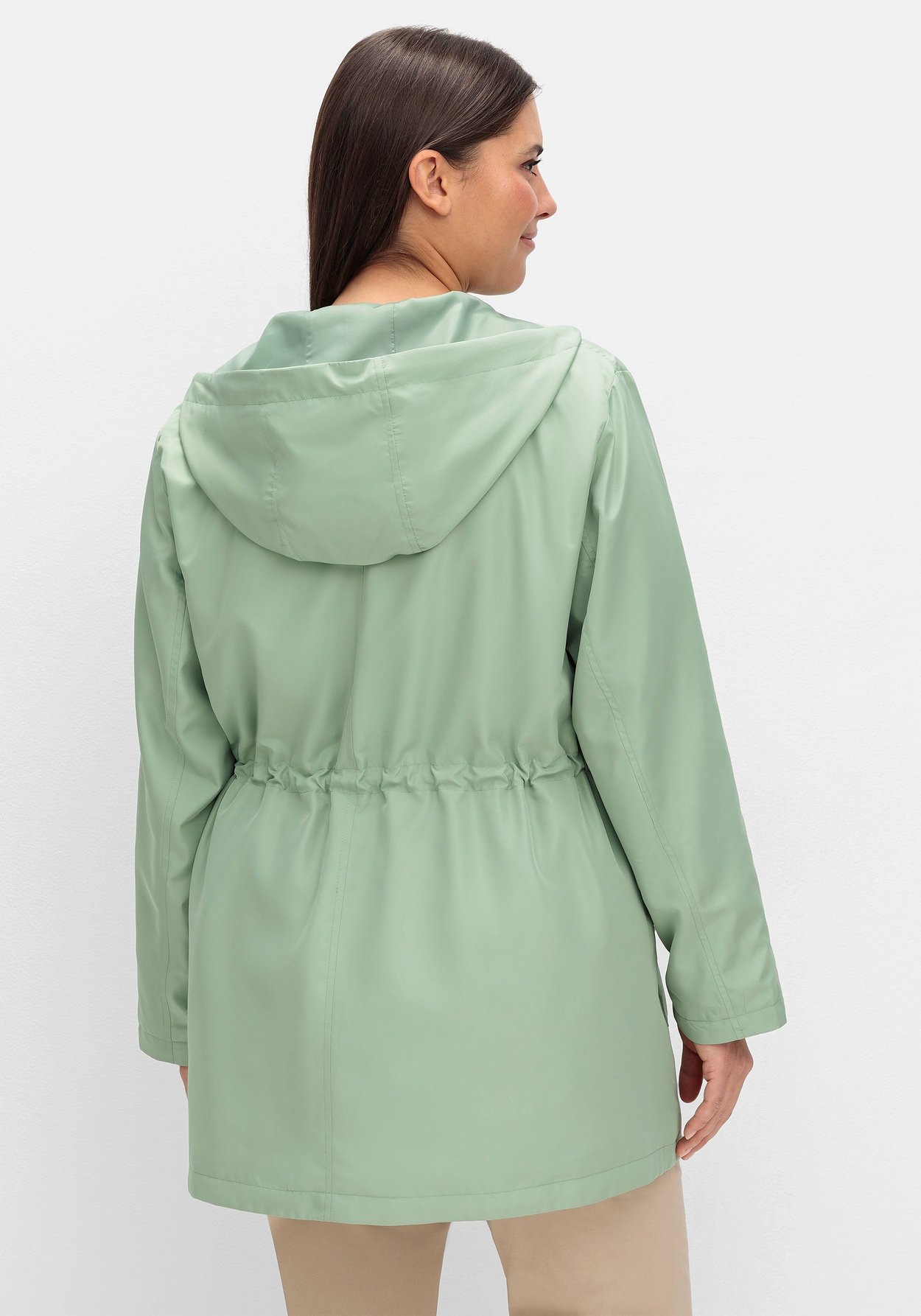 Sheego Outdoorjacke »Kapuzenjacke mit Reißverschluss und Tunnelzug«, mit Kapuze
