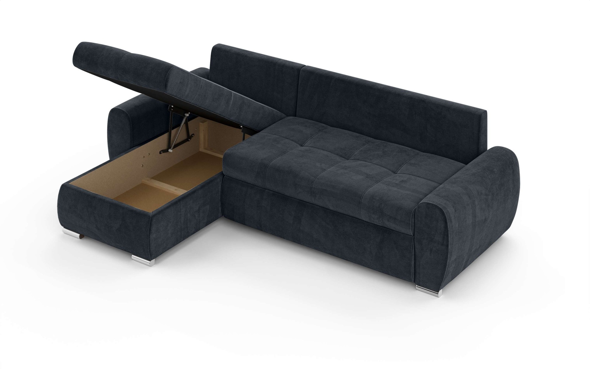 INOSIGN Ecksofa »HAVERHILL Schlafsofa mit Bettkasten, Maße B/H/T: 237/89/166 cm«, L-Form mit Recamiere links oder rechts bestellbar, Wellenunterfederung