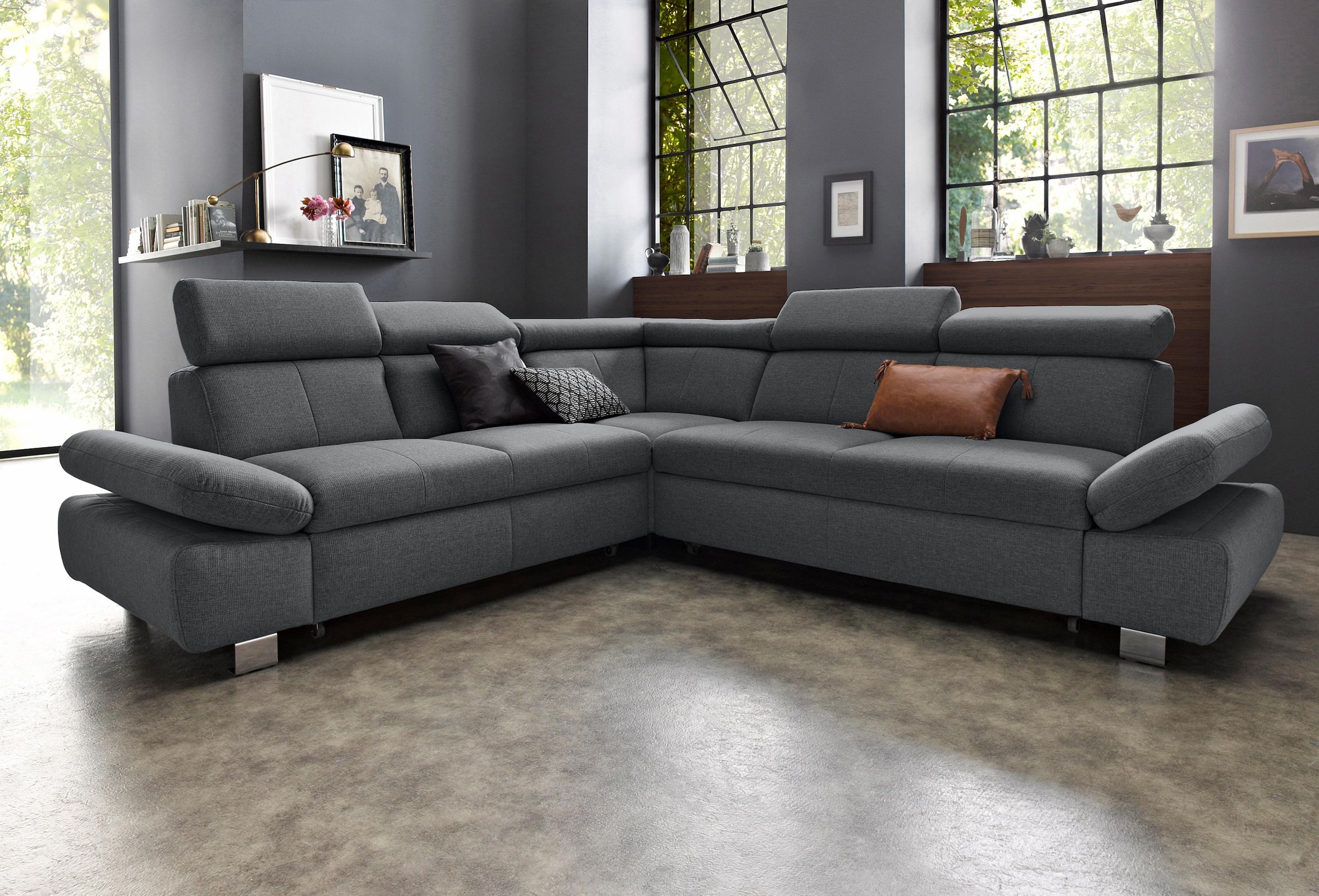 exxpo - sofa fashion Ecksofa, inklusive Kopf- bzw. Rückenverstellung und  Armteilverstellung, wahlweise mit Bettfunktion und Bettkasten auf Raten  kaufen
