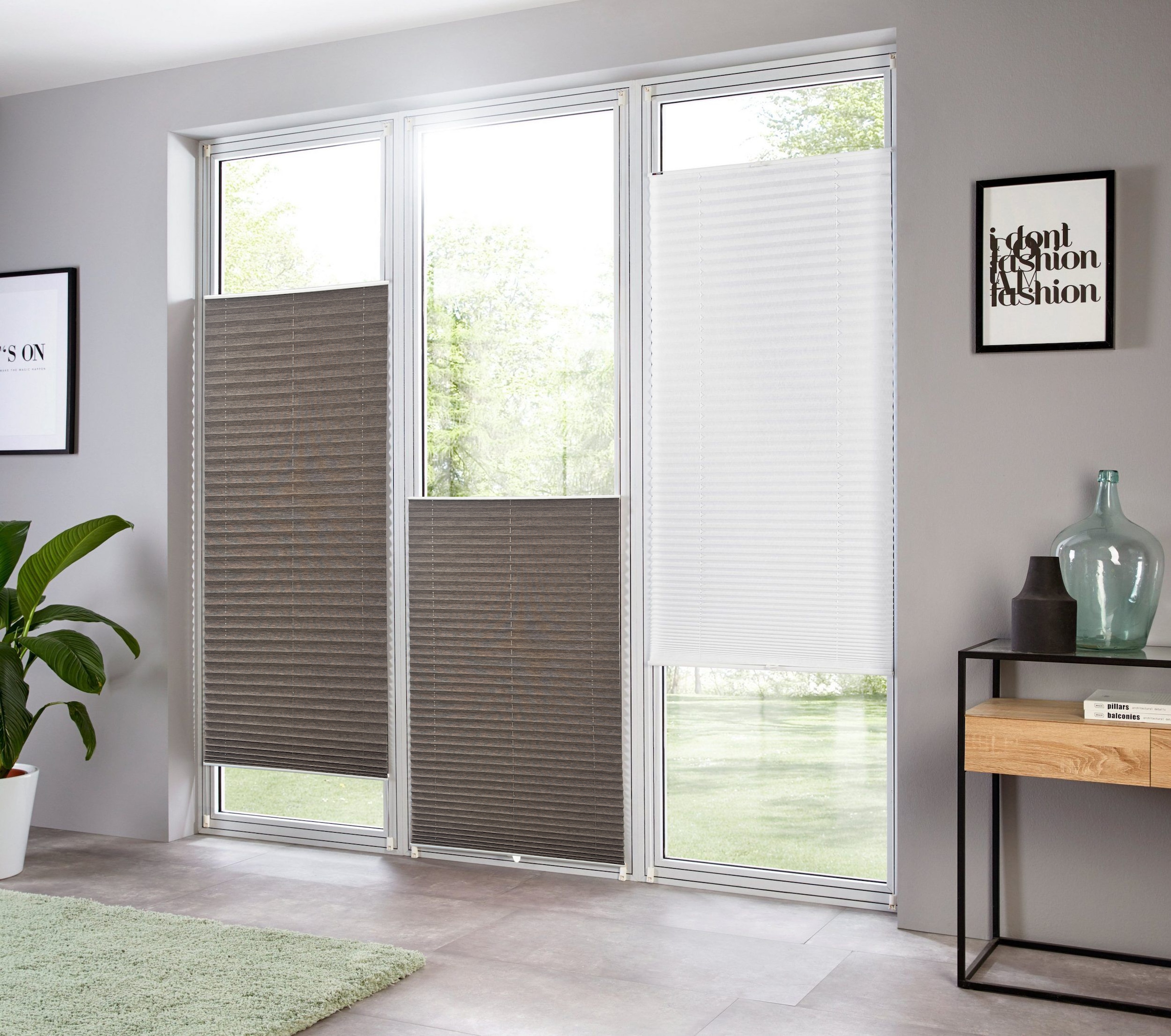 OTTO home Plissee »RILLEY« Lichtschutz ohne Bohren freihängend Plissee in eleganter Gewebestruktur, für Fenster & Tür, NEUHEIT!
