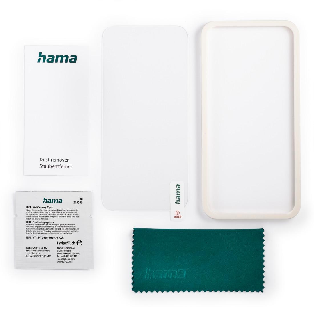 Hama Displayschutzglas »Displayschutz, Schutzglas für Apple iPhone 16 Pro Max, Montagehilfe«, für iPhone 16 Pro Max, stoßfest, kratzfest, ultradünn