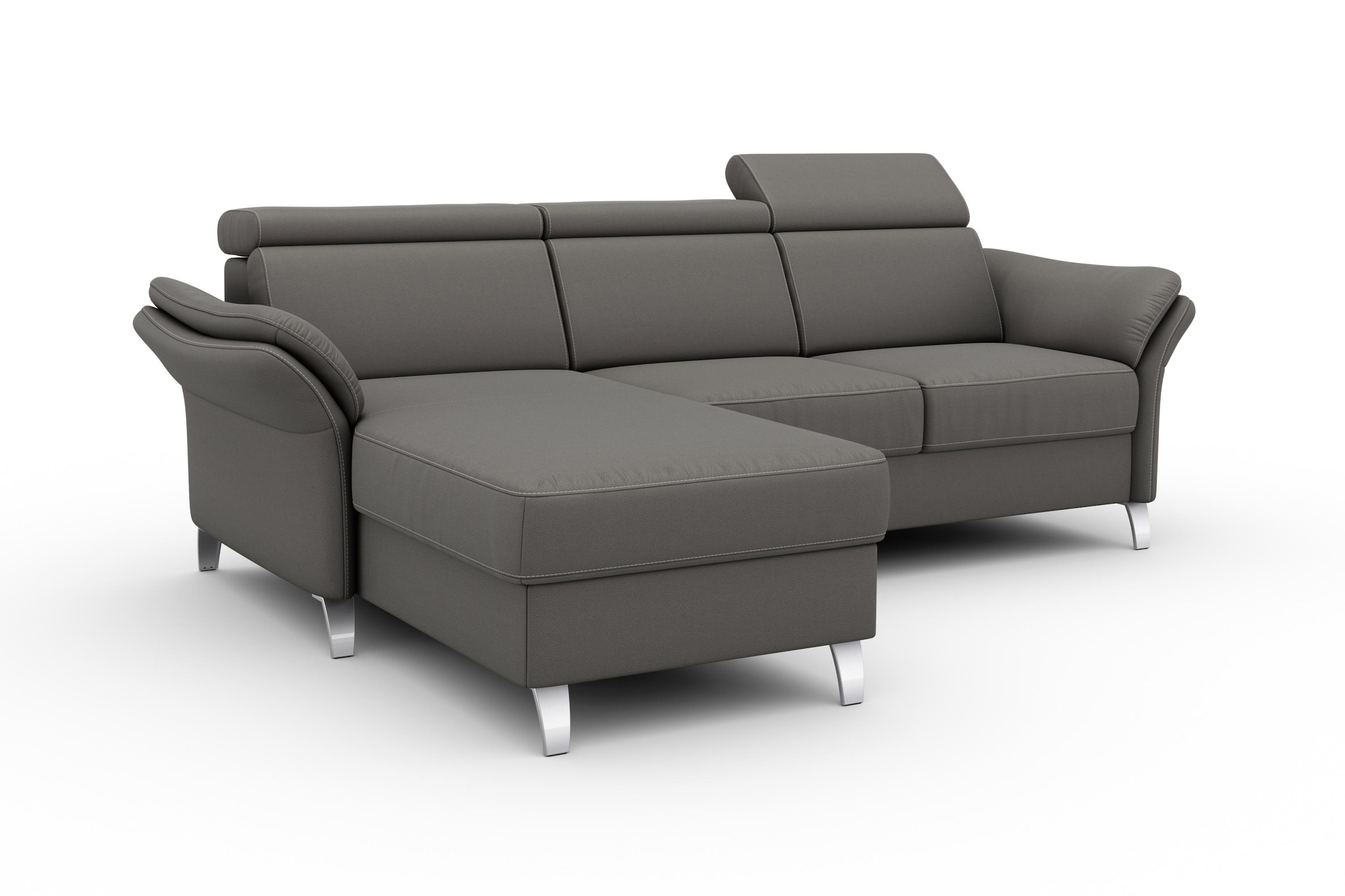 sit&more Ecksofa »Vincenzo L-Form« inklusive Kopfteilverstellung, wahlweise mit Bettfunktion, Bettkasten