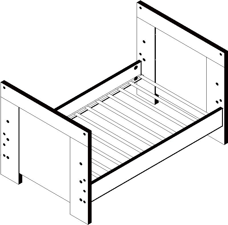 Mäusbacher Umbauseiten, (2 St.), Erweiterung zum Juniorbett bei ♕