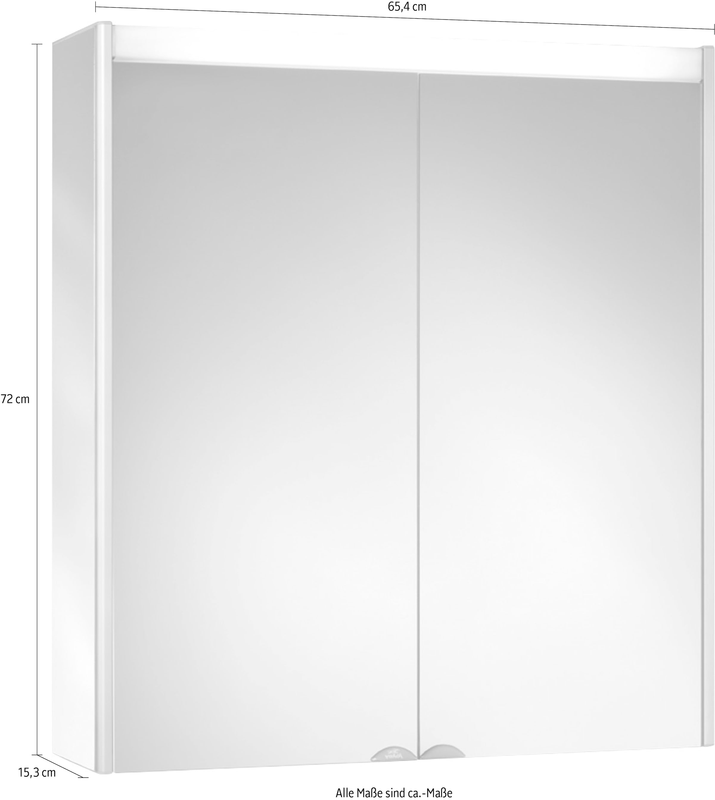 jokey Spiegelschrank »Dekor Alu LED«, Aluminium, 65,4cm breit online kaufen  | mit 3 Jahren XXL Garantie