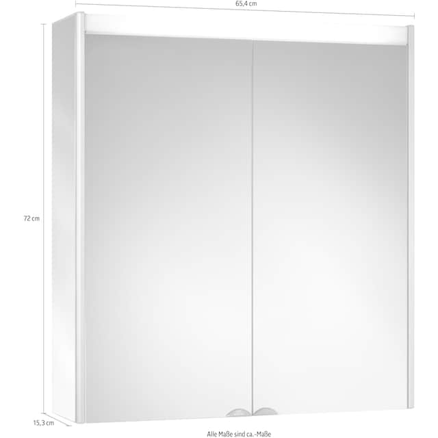 jokey Spiegelschrank »Dekor Alu LED«, Aluminium, 65,4cm breit online kaufen  | mit 3 Jahren XXL Garantie