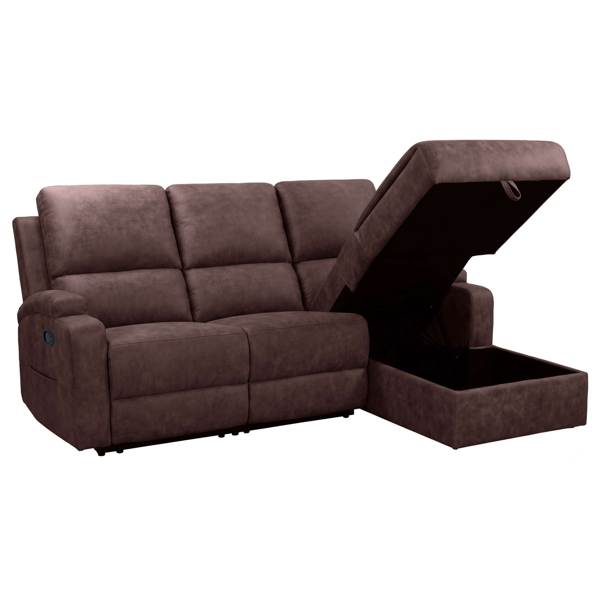 OTTO home Ecksofa »NAPORI Microfaser, L-Form, 210cm, man./elektr. Relaxfunktion« USB-A bei elektr. Variante, Staukasten, Seitentaschen u. Federkern