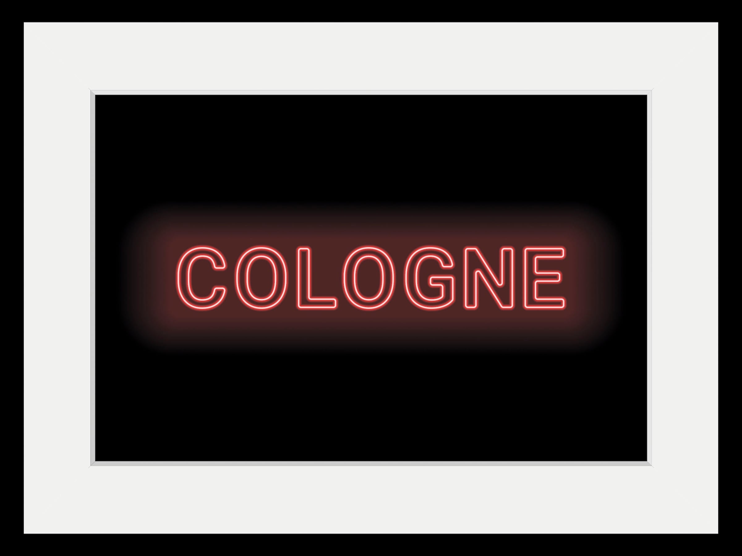 queence Bild »COLOGNE LIGHTS«, Städte-Schriftzug, (1 St.), HD Premium Poster-Druck inkl. Holzrahmen