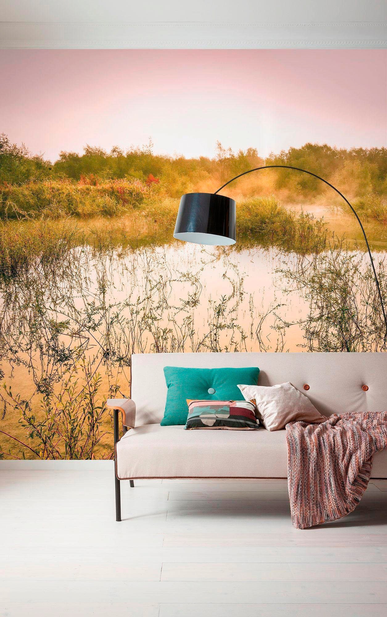 Komar Vliestapete »Digitaldruck Vlies - Morning View II - Größe 400 x 250 cm«, bedruckt, Wohnzimmer, Schlafzimmer