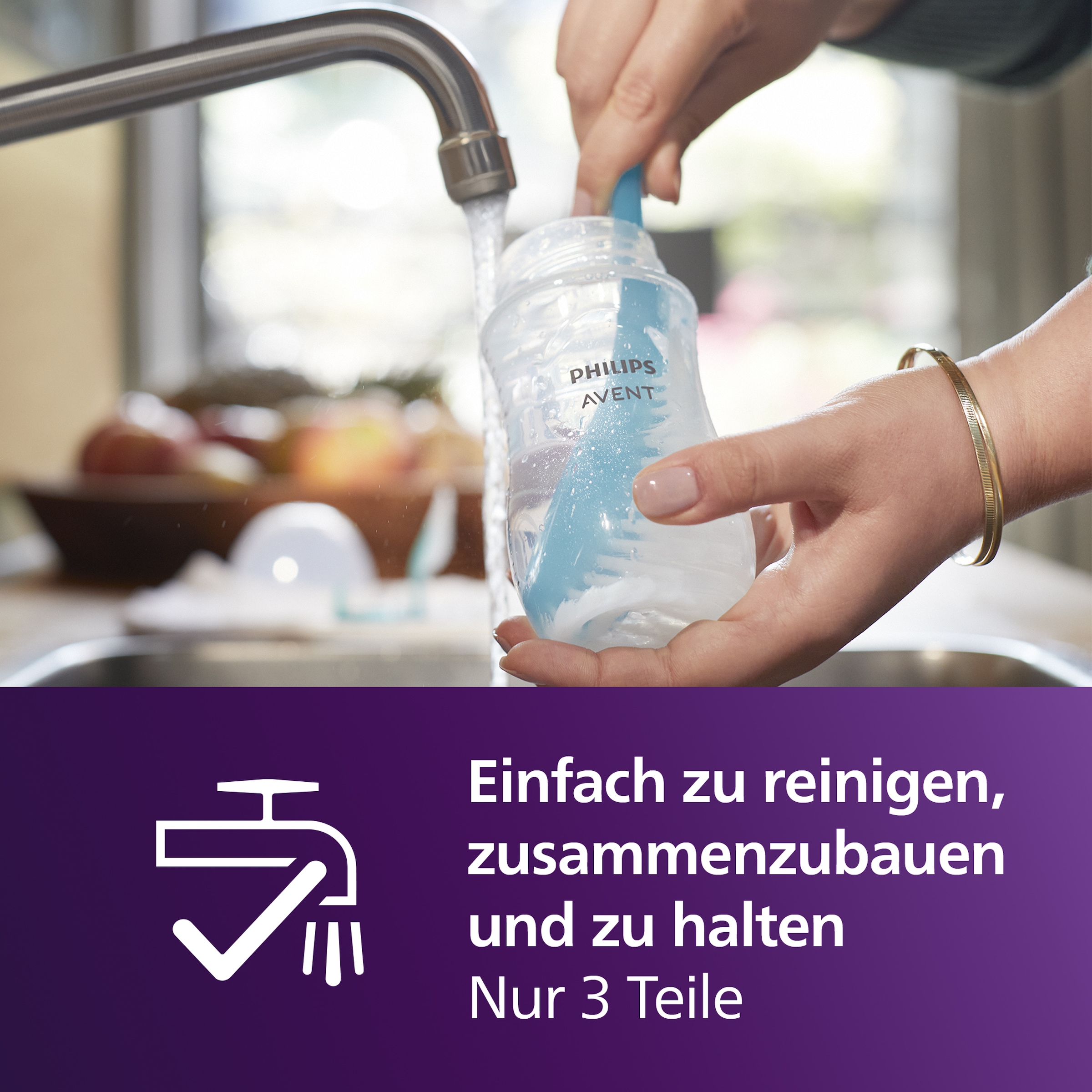 Philips AVENT Babyflasche »Natural Response SCY903/03« 3 Stück, 260ml, ab dem 3. Monat