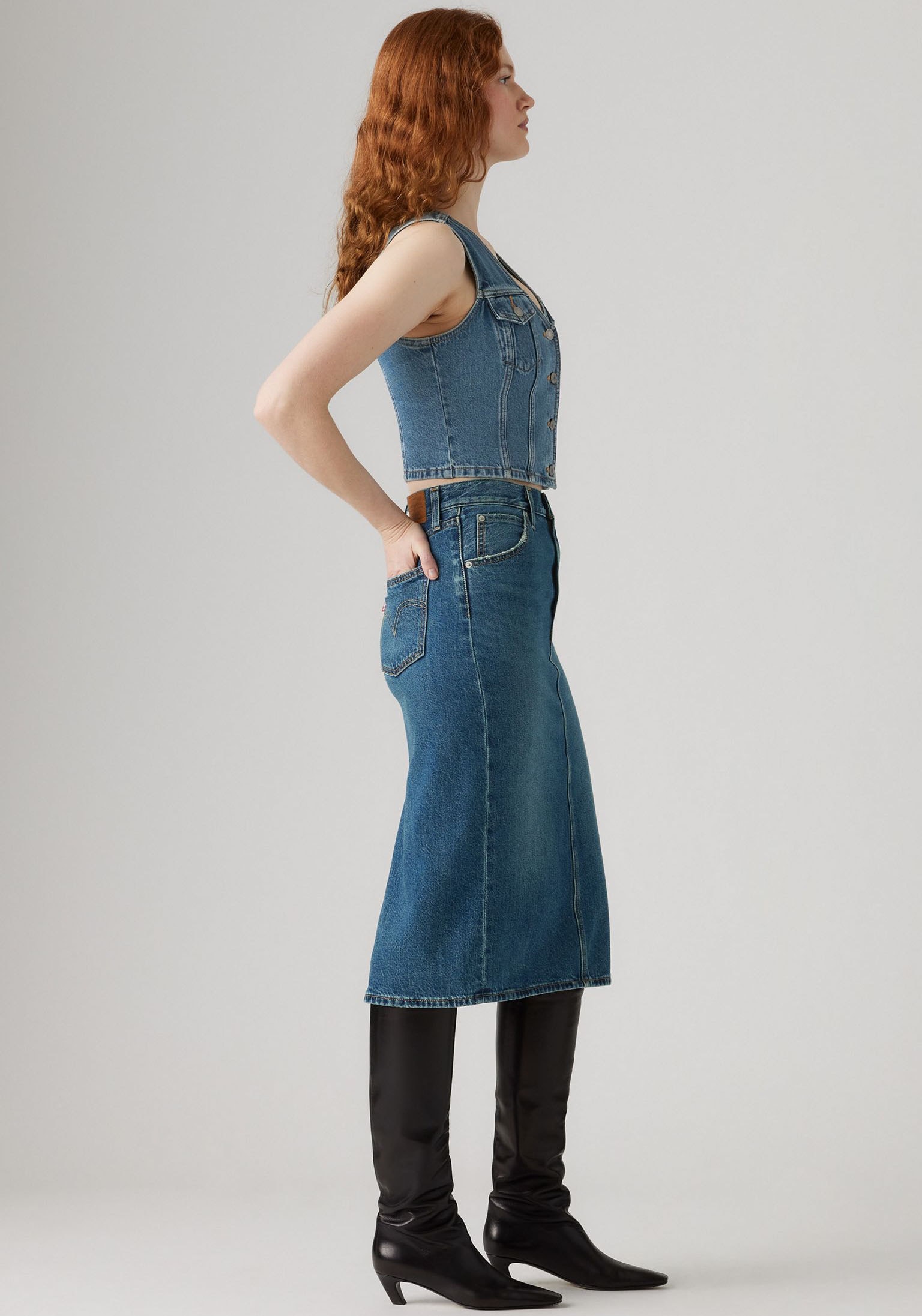 Levi's® Jeansrock »HR BACK SLIT SKIR«, mit Schlitz hinten
