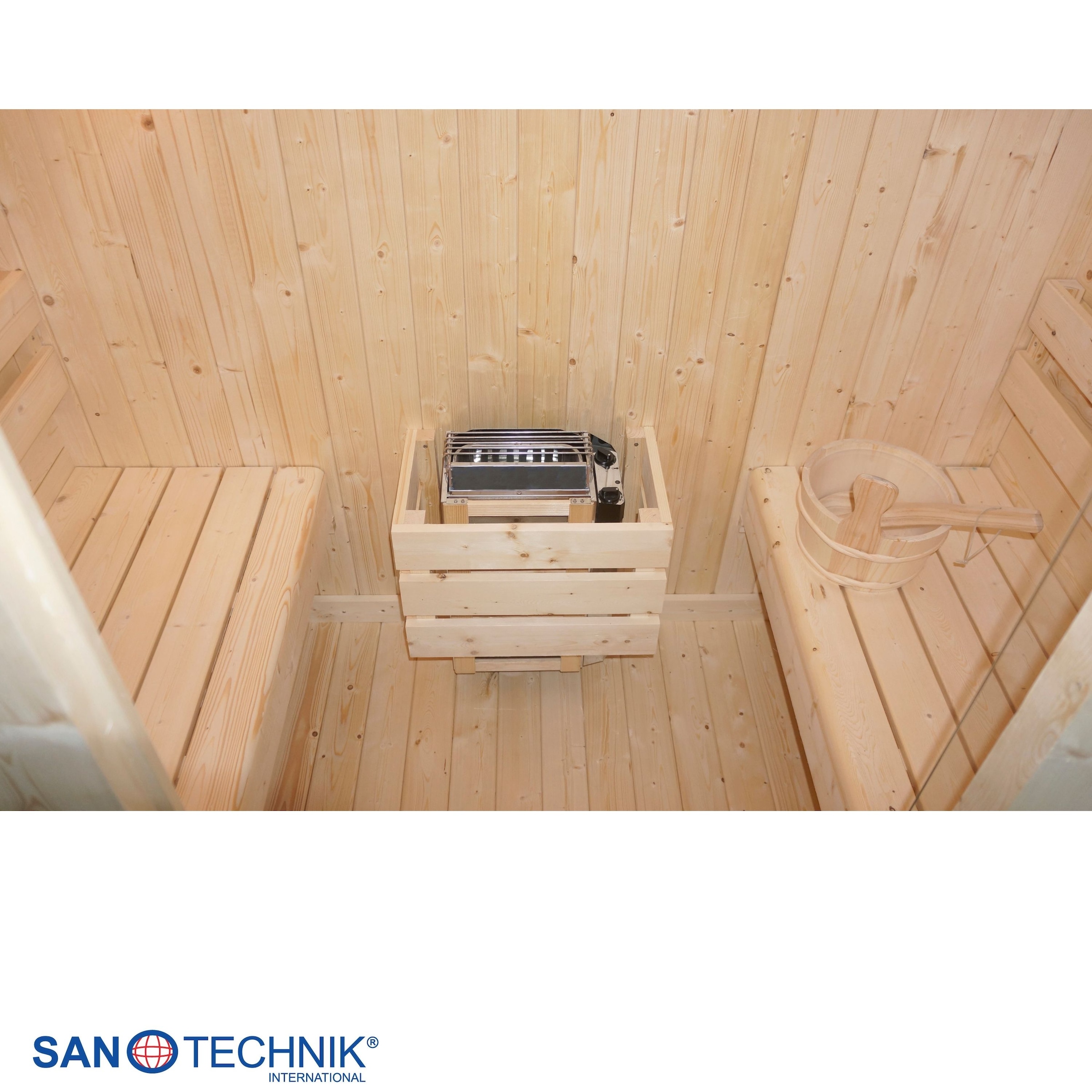 Sanotechnik Sauna »Außensauna ISLAND« 2 oder 4 Personen; inkl. 3,6 kW oder 8 kW Saunaofen und Saunasteine