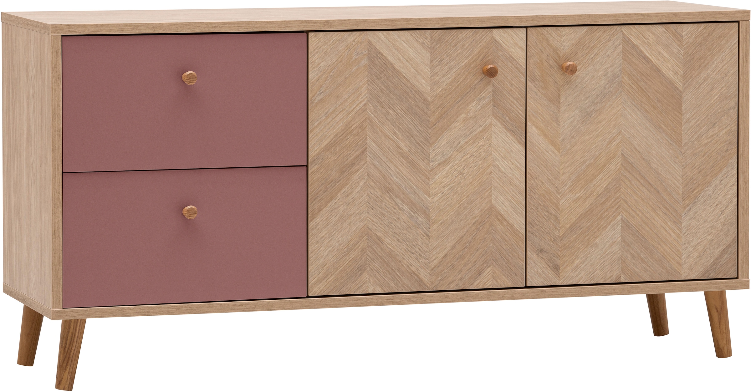 Tchibo - Lowboard »Visby« Eichen-Fischgräten-Dekor - 109x33x54,1cm - braun -