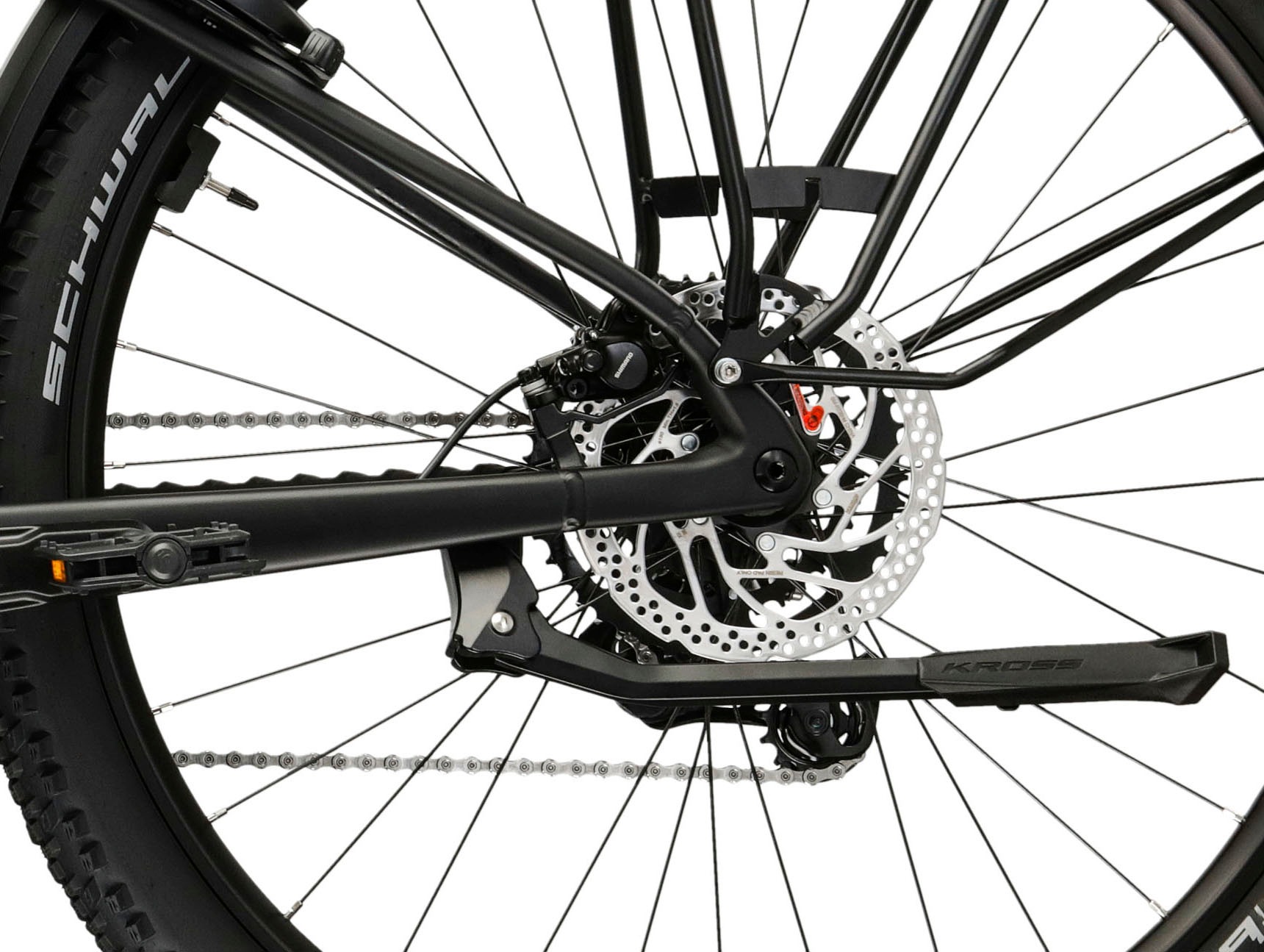 Kross »Influx Hybrid SUV 2.0 16,7Ah / 600 Wh 29 Zoll schwarz 9 Gänge 2026« 9 Gang Shimano CUES U4000 Schaltwerk Kettenschaltung Mittelmotor 250 W