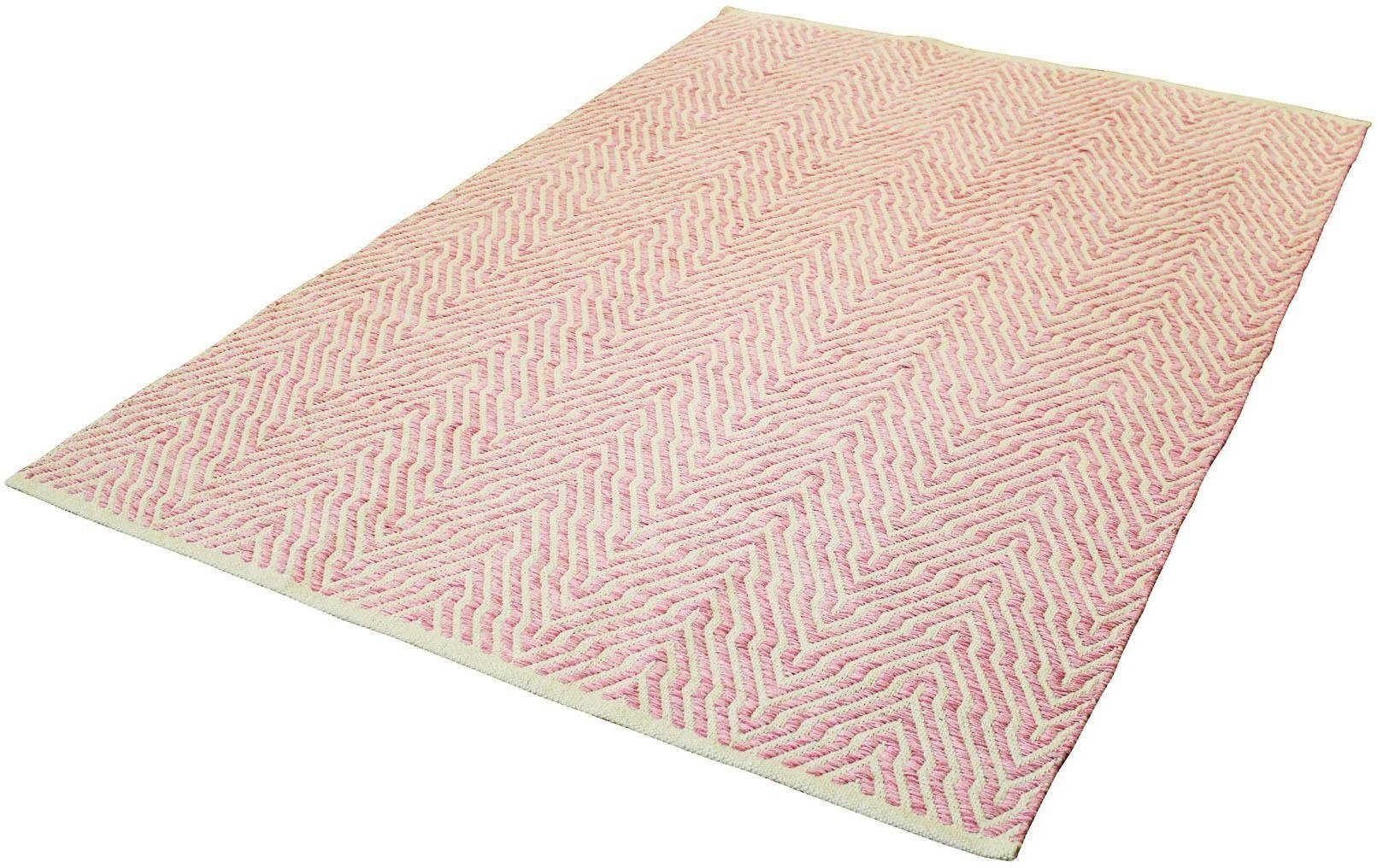 calo-deluxe Teppich »Luba 433« rechteckig 7 mm Höhe reine Baumwolle, handgewebt, Wohnzimmer, Kinderzimmer