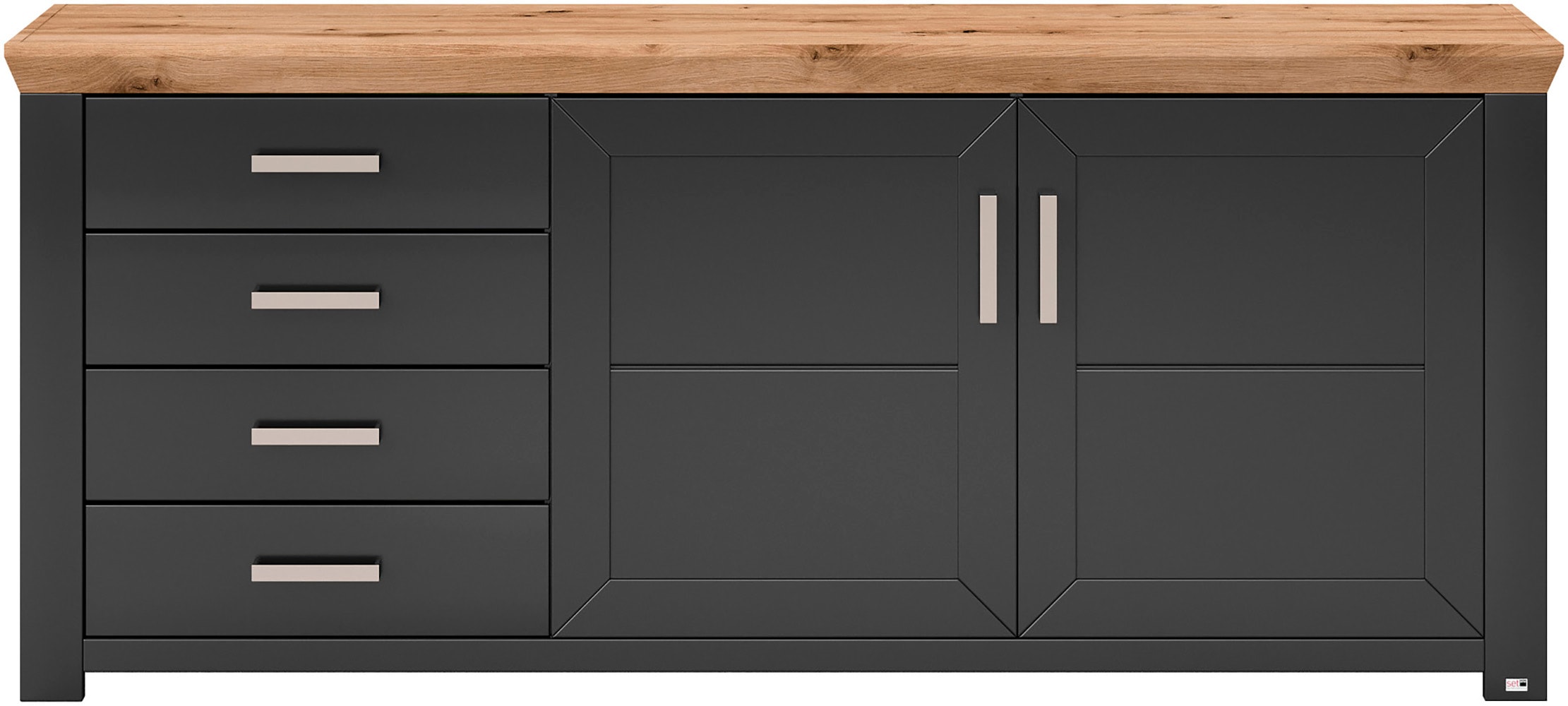 set one by Musterring Sideboard »York« Typ 51, mit viel Stauraum, Bügelgriff silber, B 184 x H 79 cm