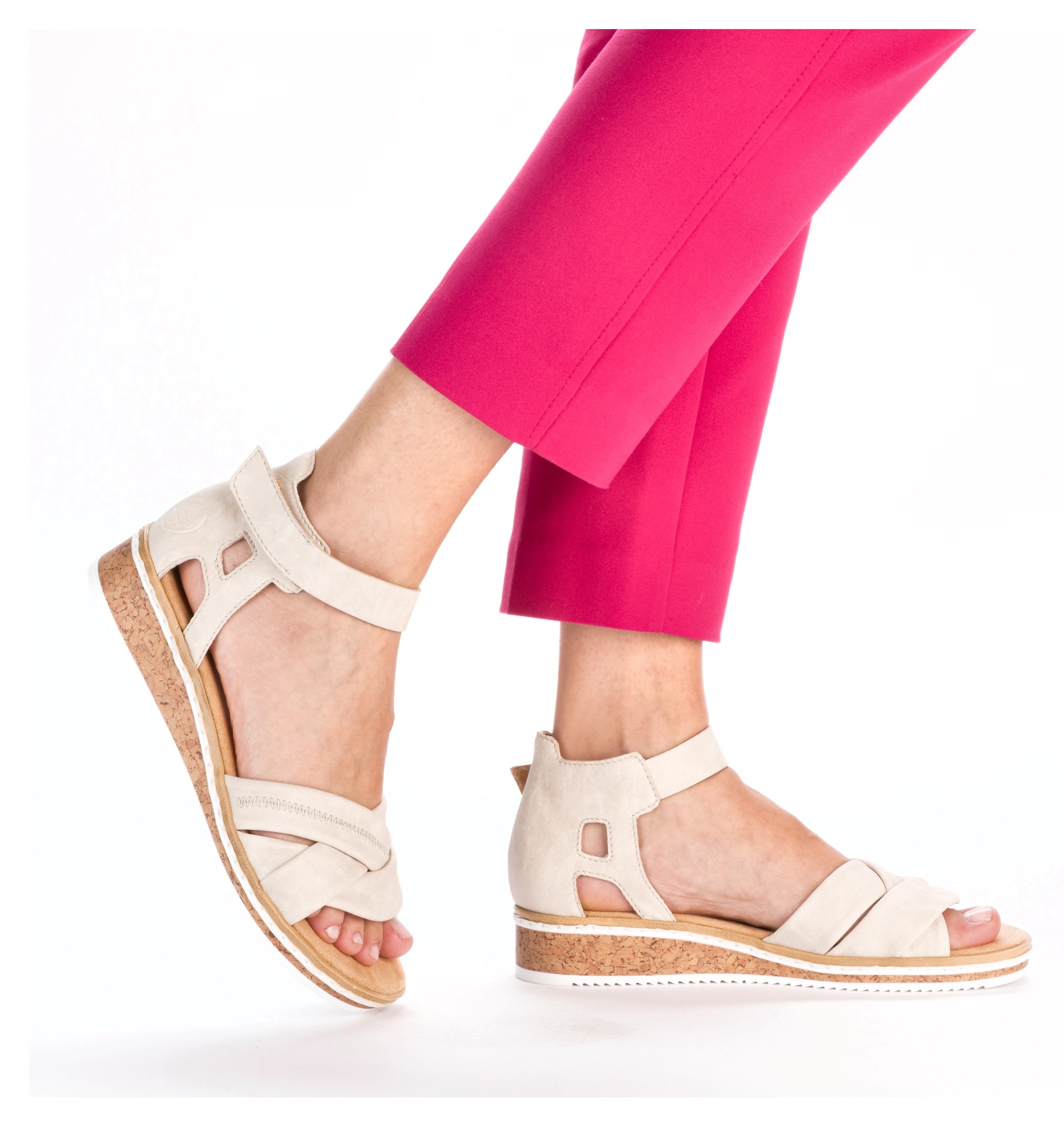 Rieker Sandalette  , Sandale, Sommerschuh, Klettschuh, Keilabsatz, geschlossene Ferse