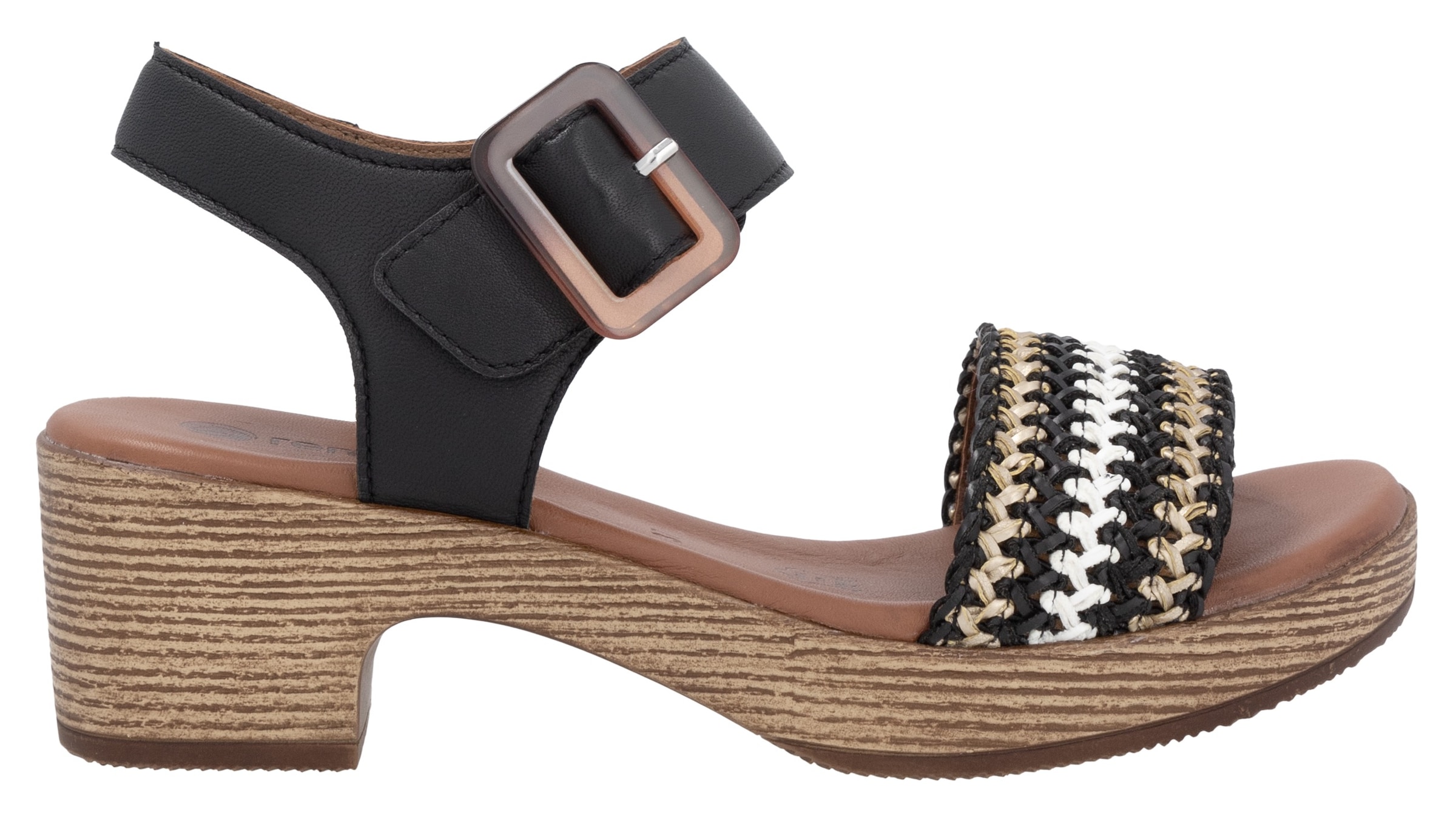 Remonte Sandalette, Blockabsatz, Plateau, Sandale, Sommerschuh mit Bandage in Bastoptik