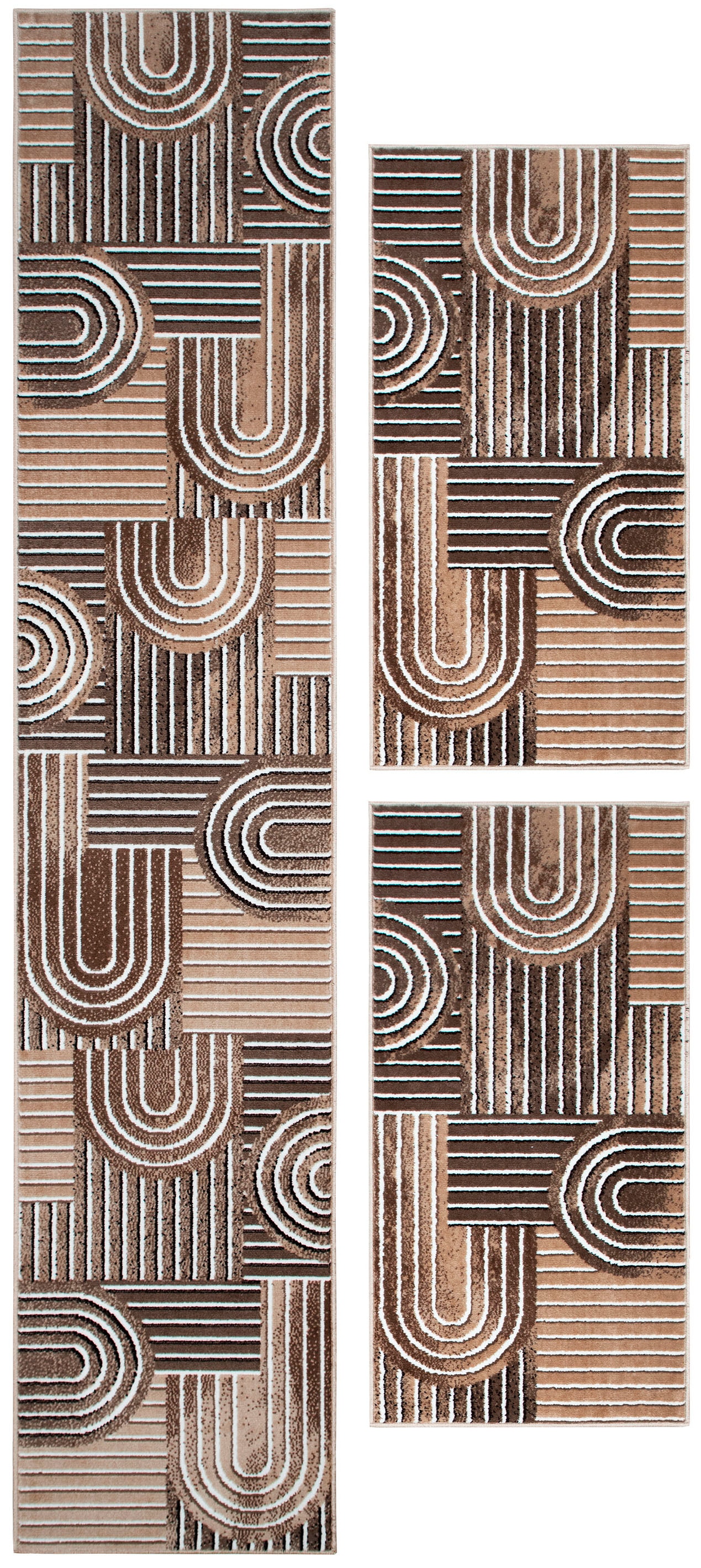 OTTO home Bettumrandung »Lyssandra« Höhe 8 mm 3 tlg. tlg. 3D-Effekt, softer Kurzflor, pflegeleicht, leichter Glanz, Scandi-Look