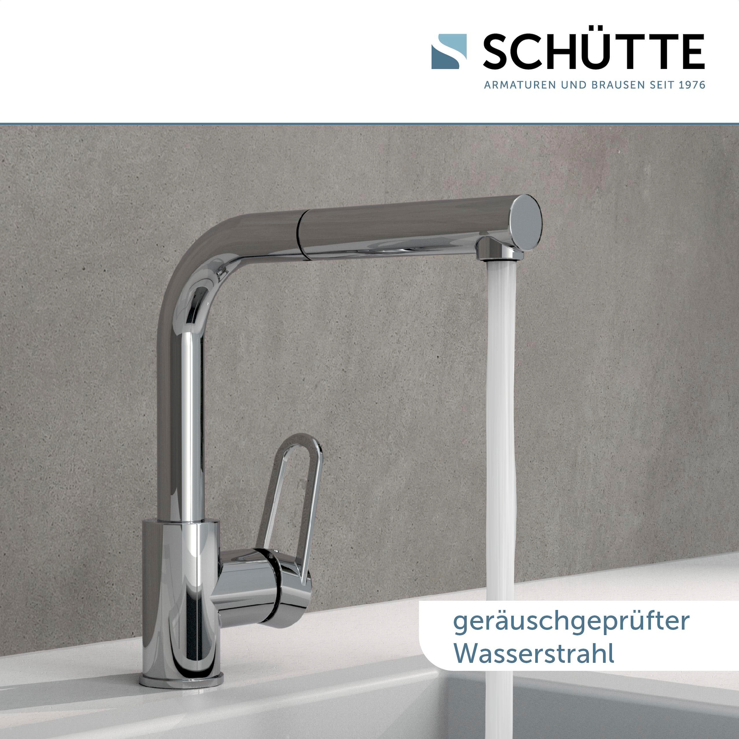 Schütte Spültischarmatur »Design« mit Geschirrbrause, ausziehbar, schwenkbar, Hochdruck