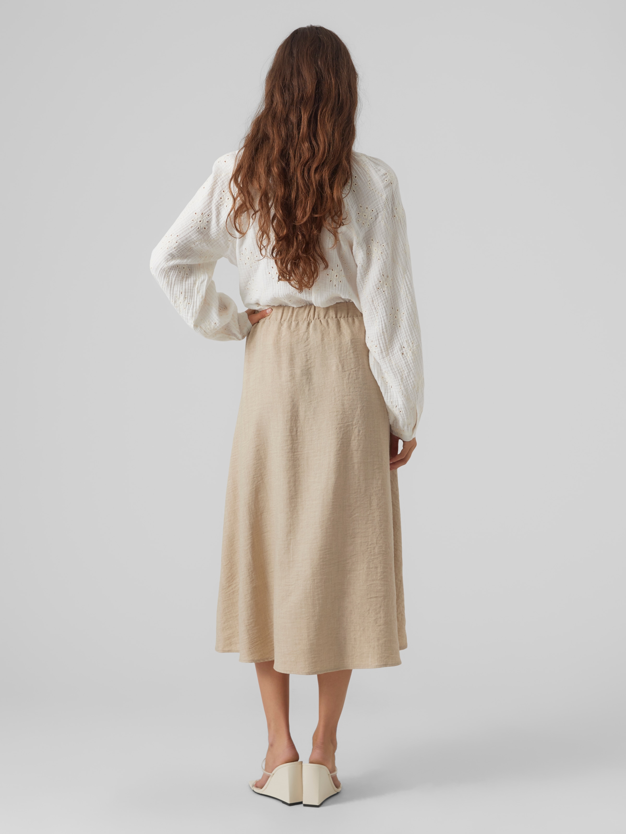 Vero Moda Maxirock »VMMELANEY HW BUTTON CALF SKIRT WVN NOOS«