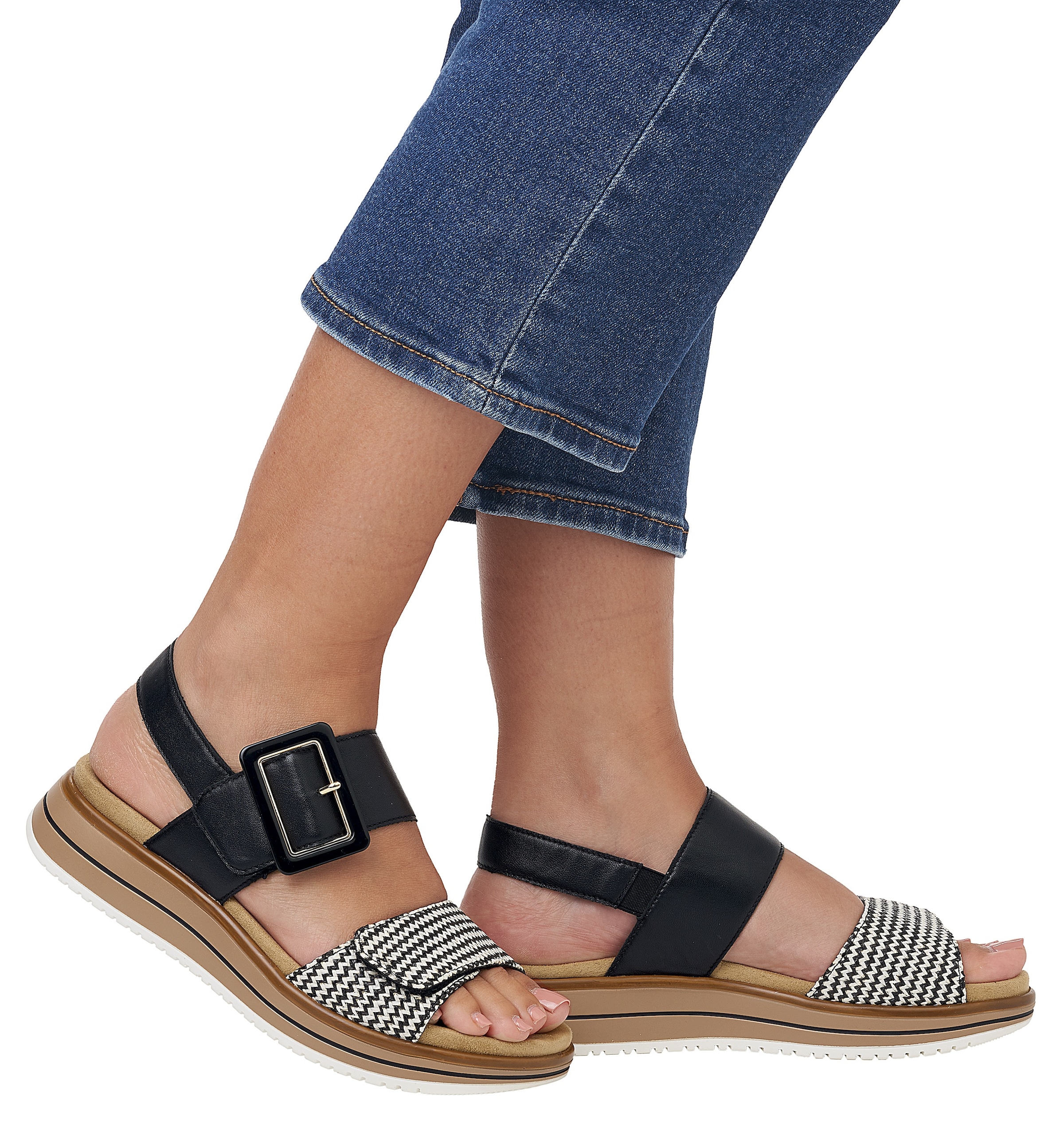 Remonte Keilsandalette »ELLE-Collection«, Sommerschuh, Sandale, Komfortschuh mit praktischen Klettverschlüssen