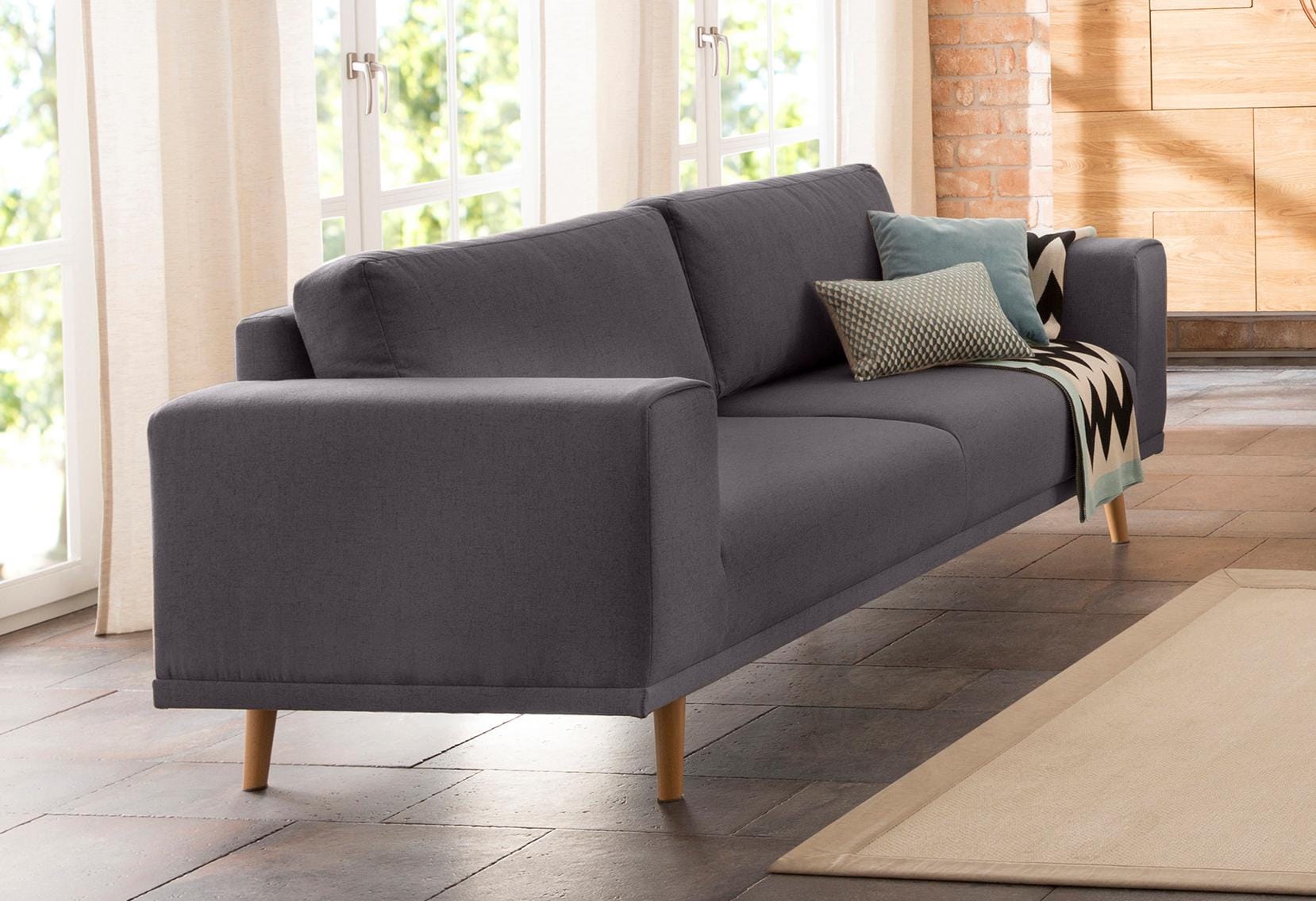 Home affaire 3-Sitzer »Lasse«, im scandinavischem Stil mit Holzfüßen