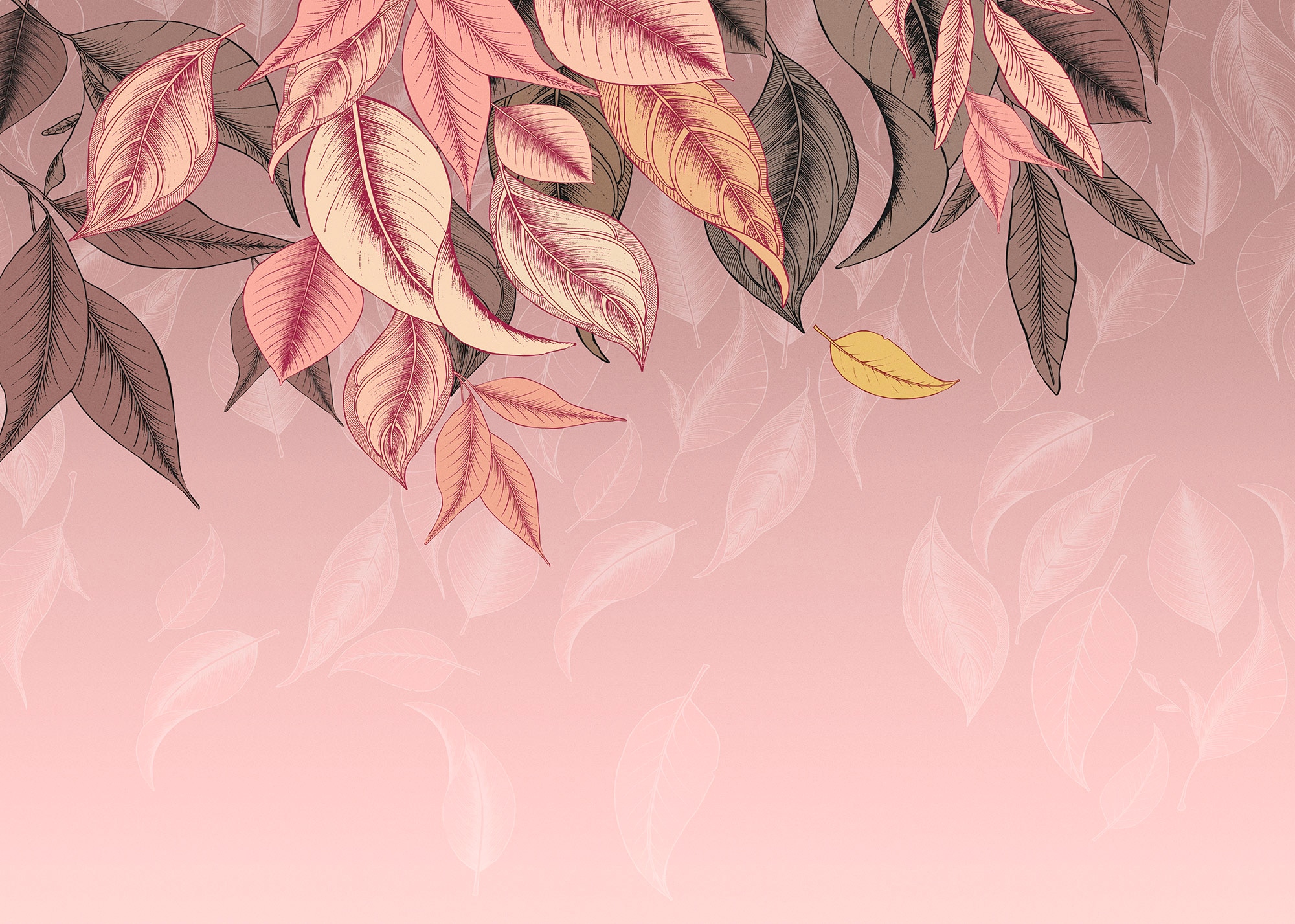 Komar Fototapete »Komar Vlies Fototapete - Falling Leafs - Größe 350 x 250 cm«, bedruckt
