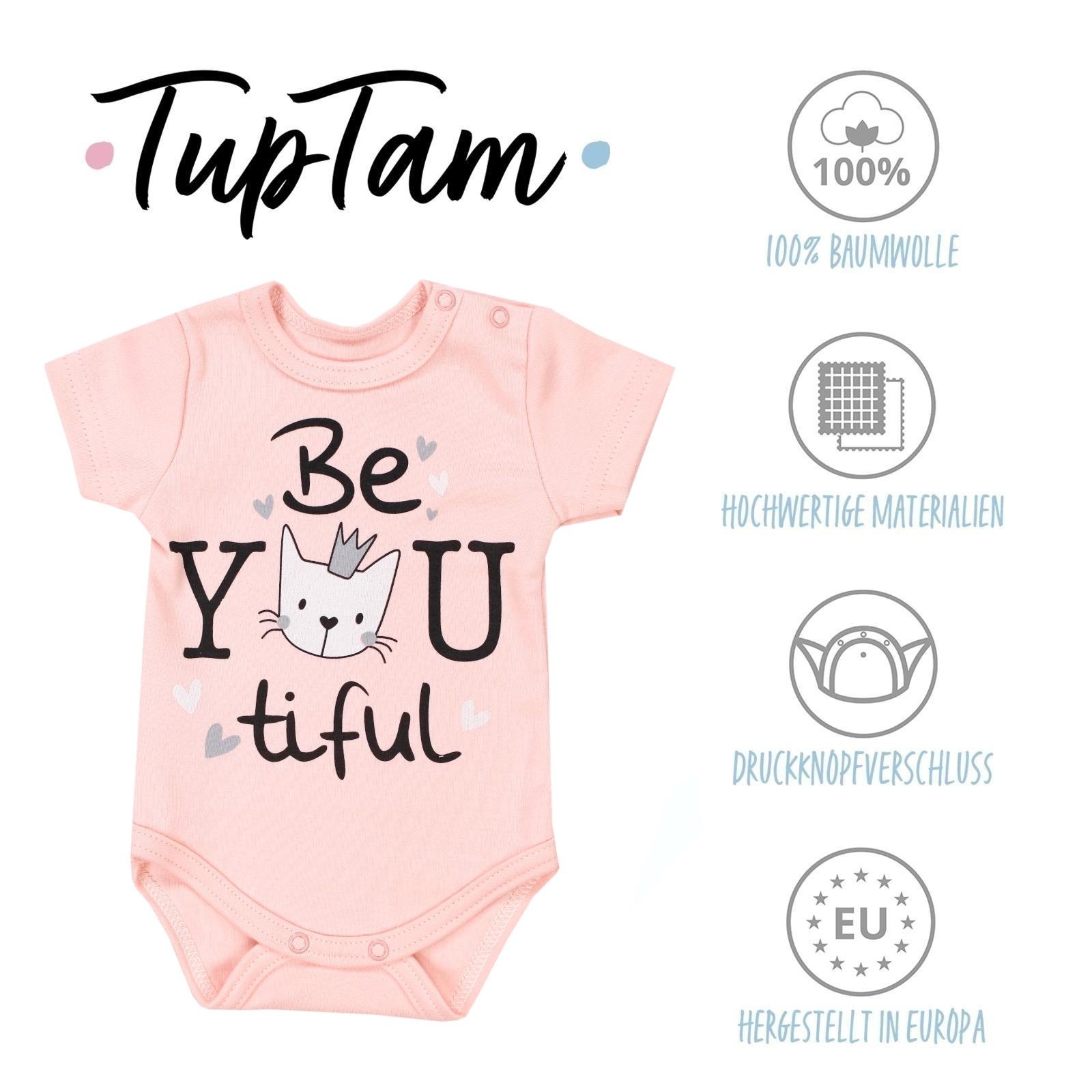 TupTam Kurzarmbody »Body Baby Kurzarm Body mit Aufdruck Spruch 5er Pack«