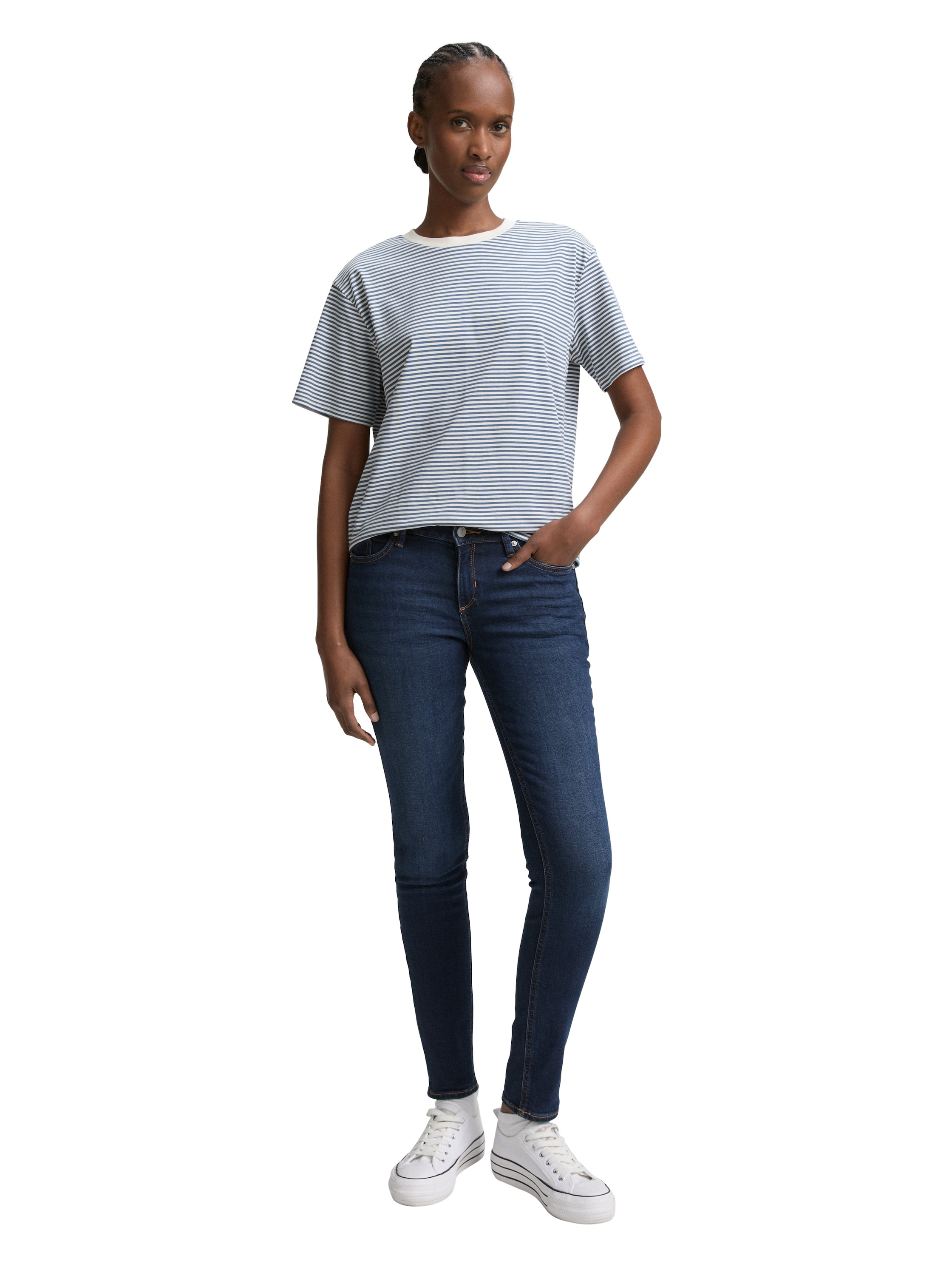 TOM TAILOR Denim T-Shirt, mit Streifen Muster