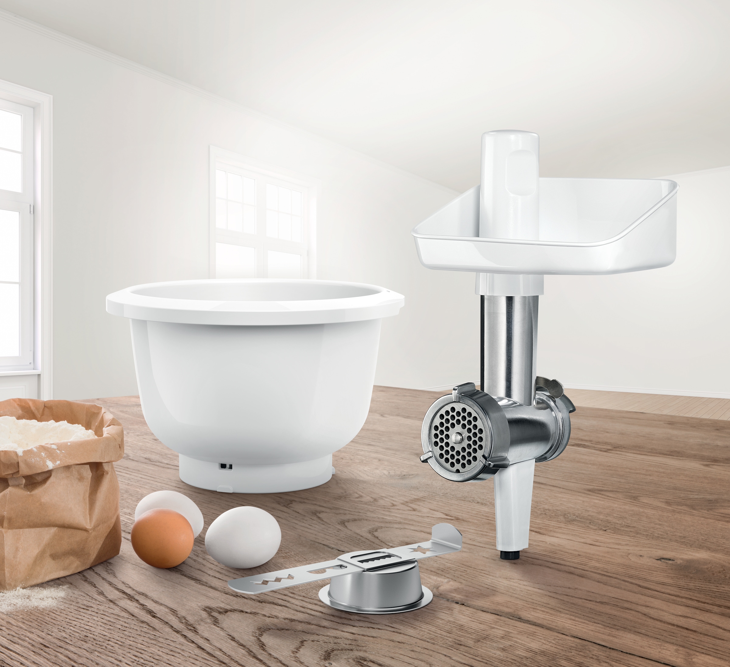 BOSCH Küchenmaschinen Zubehör-Set »Lifestyle-Set BakingSensation MUZ5BS1«, mit Spritzgebäckvorsatz und Schüssel