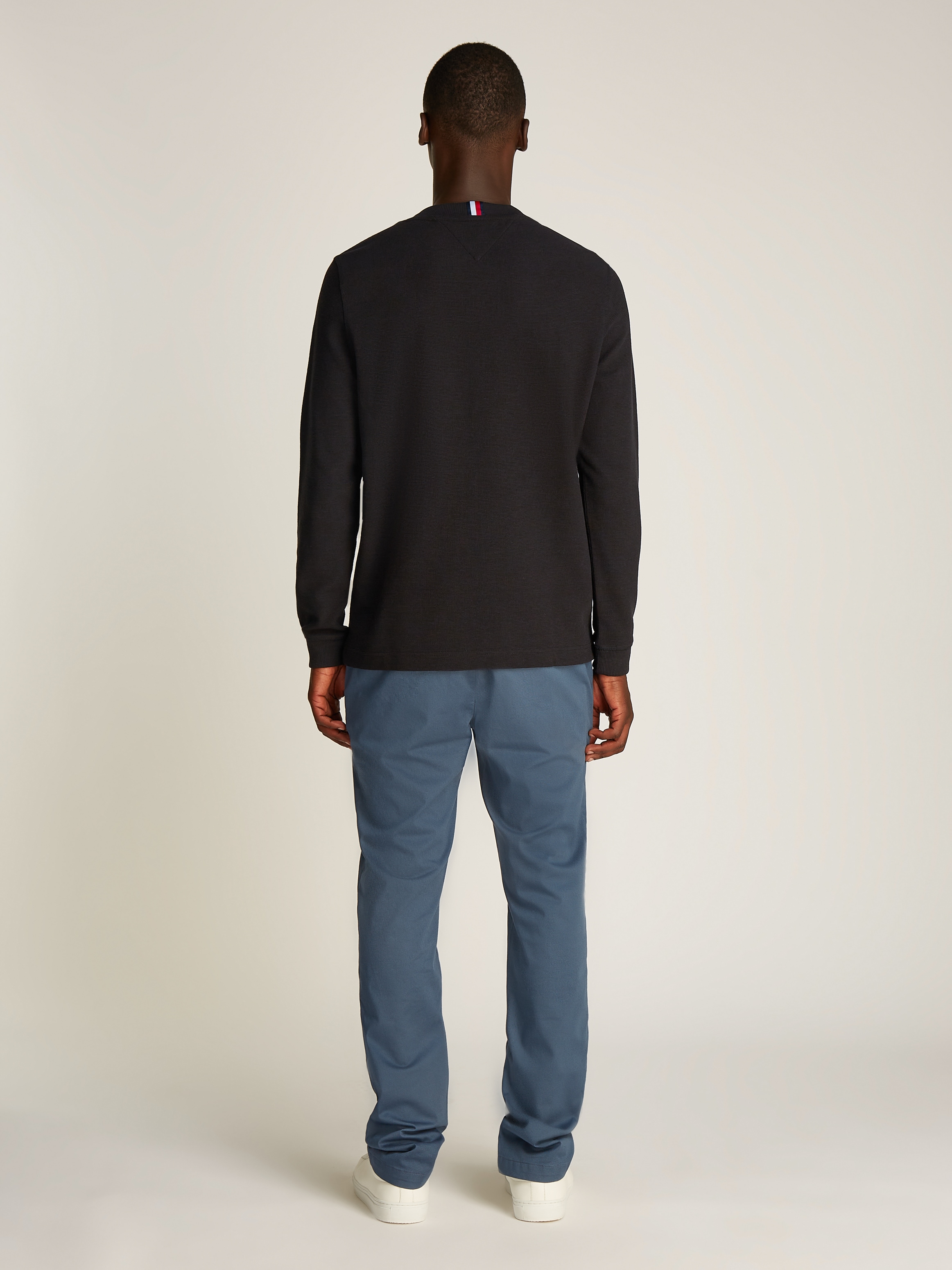 Tommy Hilfiger Rundhalspullover »TEXTURED LS TEE« mit Rundhalsausschnitt