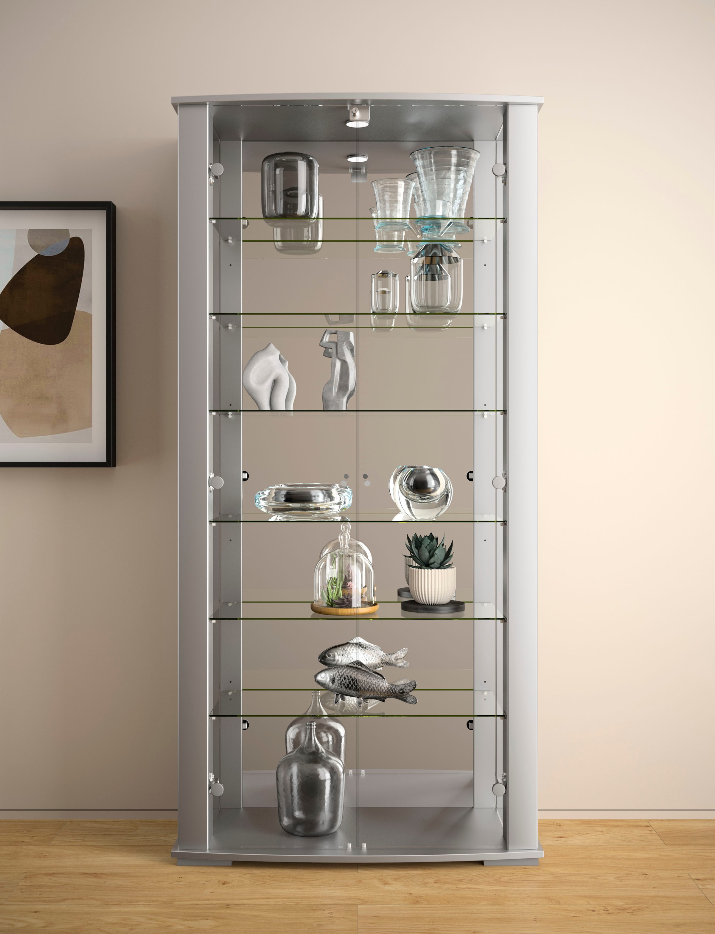 fif möbel Vitrine »STELLA« Standvitrine/Glasvitrine 2x Glastür,perfekt für Sammler,Sammlervitrine
