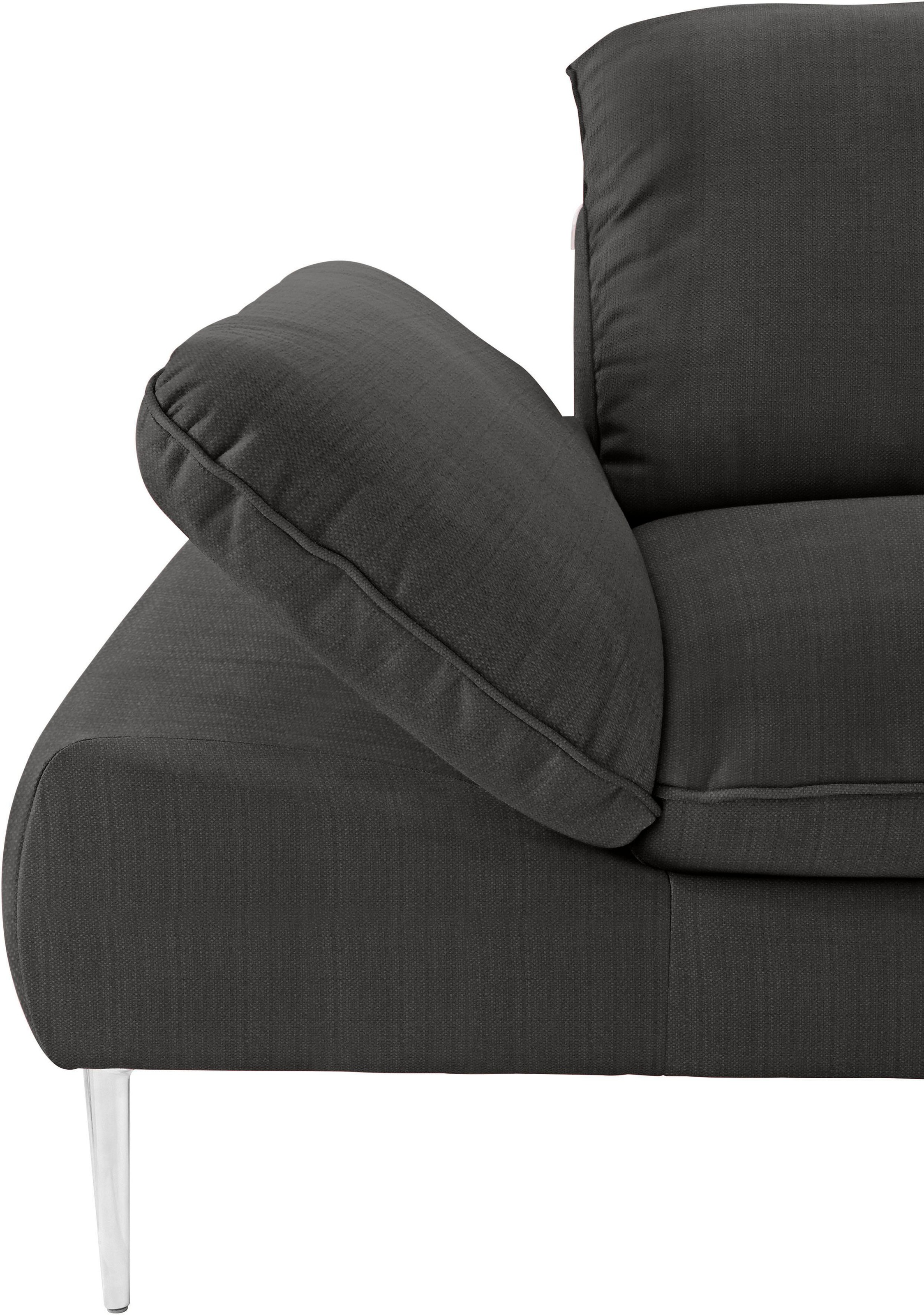 W.SCHILLIG Ecksofa »enjoy&MORE, Designsofa, elegant und bequem, L-Form« mit Sitztiefenverstellung, Füße Chrom glänzend, Breite 310 cm