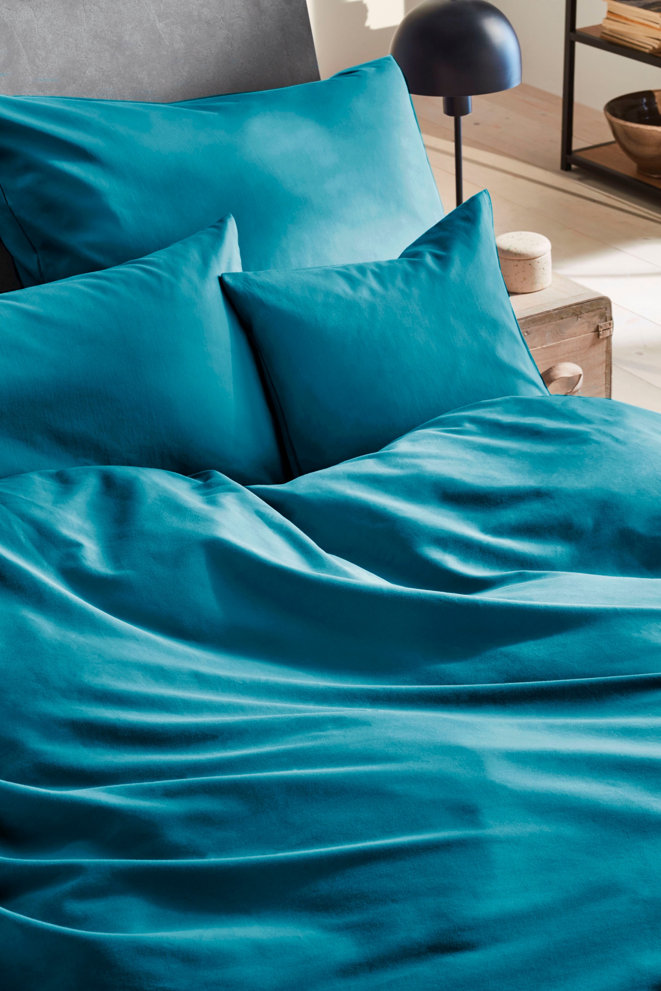 Primera Bettwäsche »Uni Luxus-Satin in Gr. 135x200, 155x220 oder 200x200 cm«, Bettwäsche aus Baumwolle, unifarbene Bettwäsche mit Reißverschluss