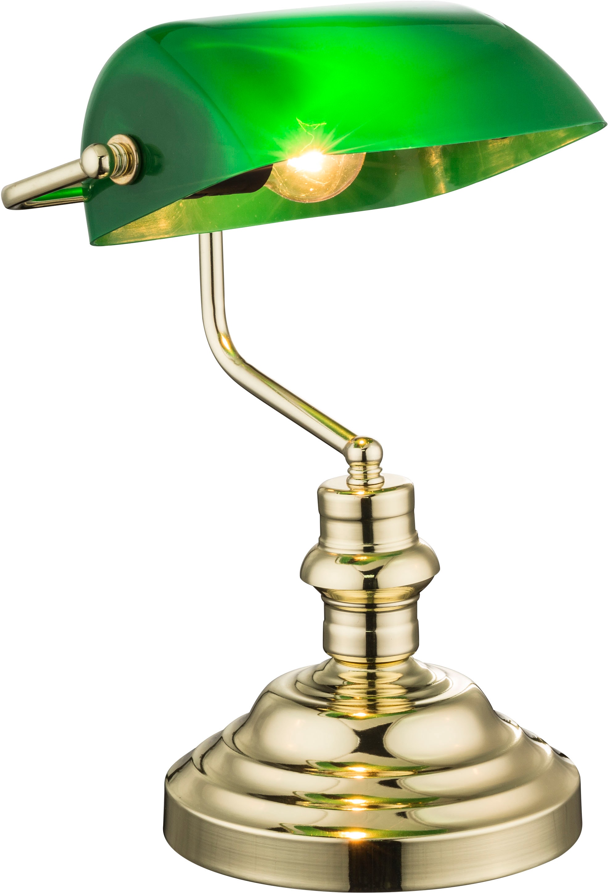 GLOBO LIGHTING Schreibtischlampe »ANTIQUE« E27 1 Stk. Klassische Schreibtischleuchte, Antik-look Tischleuchte, Bankerlamp