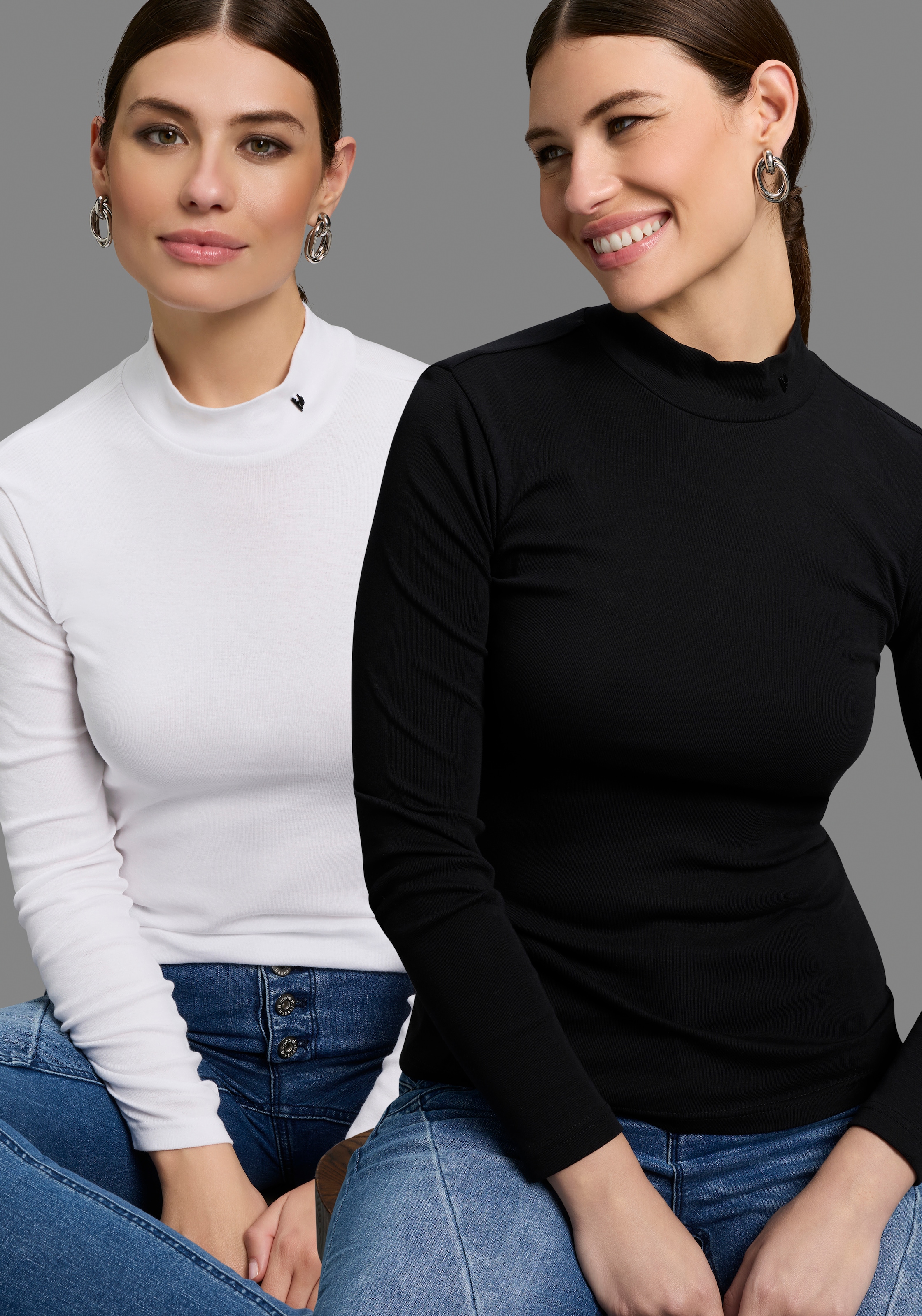 Bruno Banani Rollkragenshirt Packung, 2 Stk. tlg. perfektes Basic mit Rollkragen - NEUE KOLLEKTION