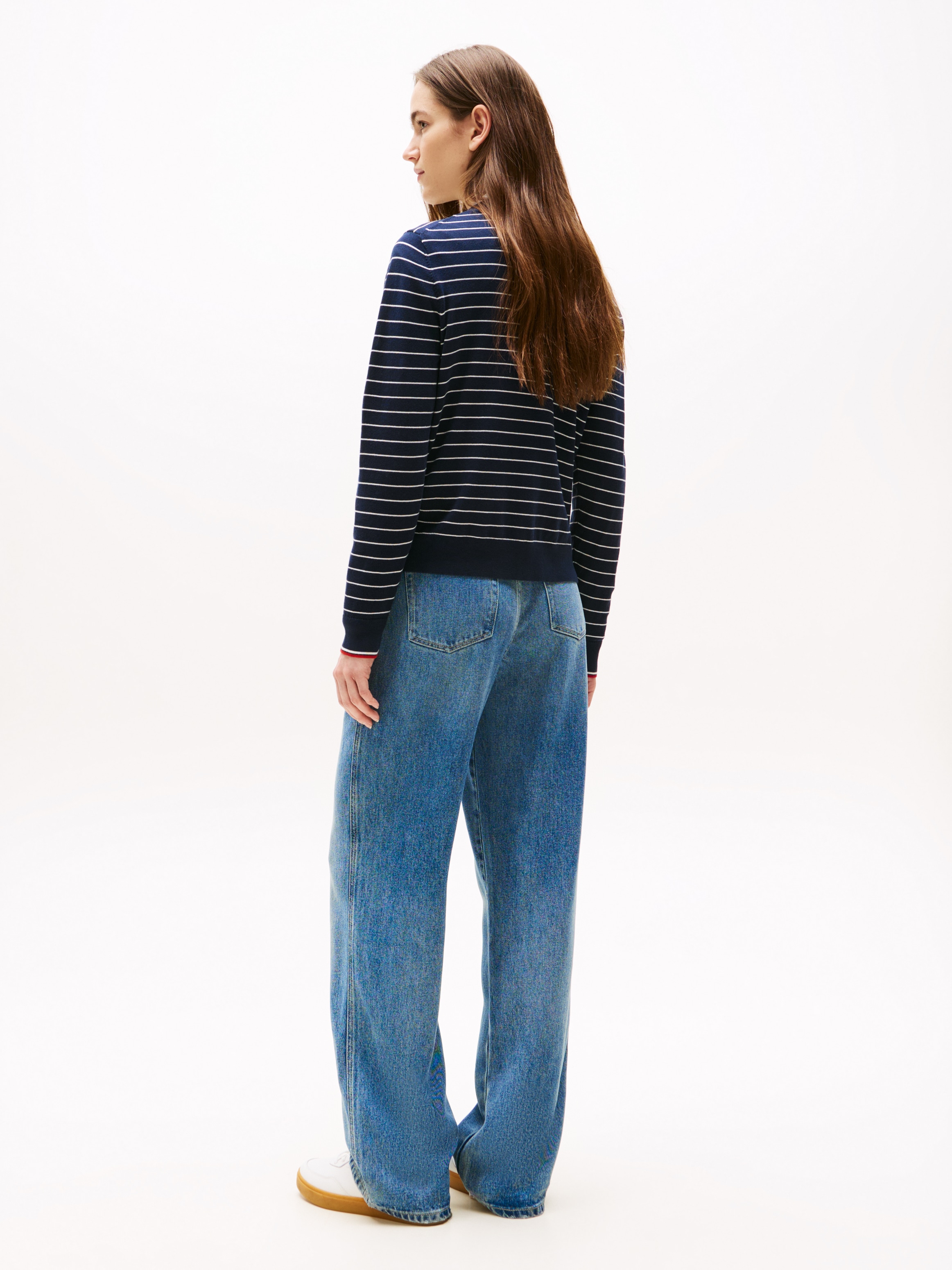Tommy Hilfiger Cardigan »CO JERSEY STITCH CARDIGAN«, mit Logostickerei