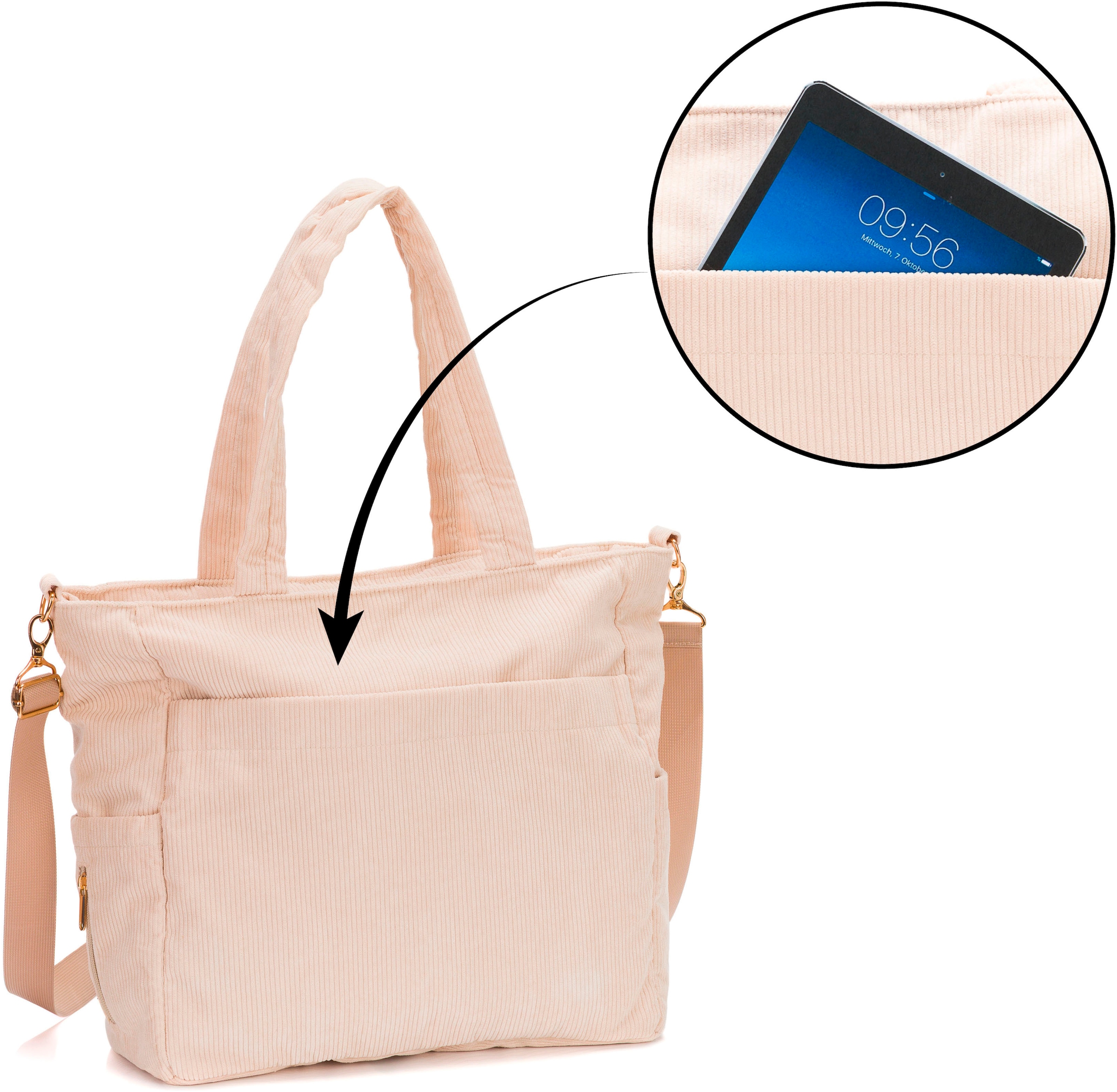 Fillikid Wickeltasche »Cord«, inklusive Thermotasche