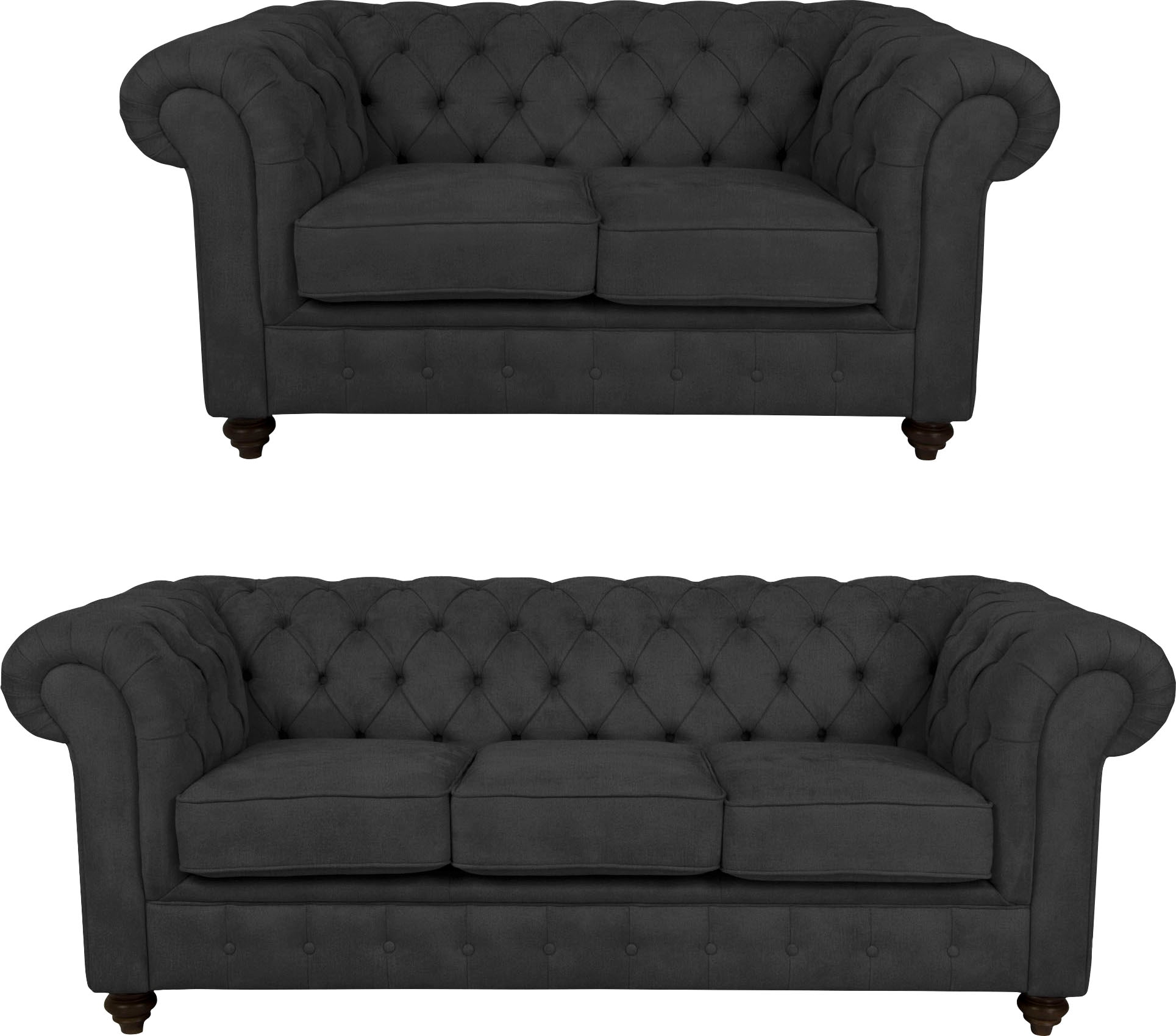 Home affaire Sitzgruppe »Duc« Bestehend aus 2-Sitzer und 3-Sitzer, Knopfheftung im Rücken