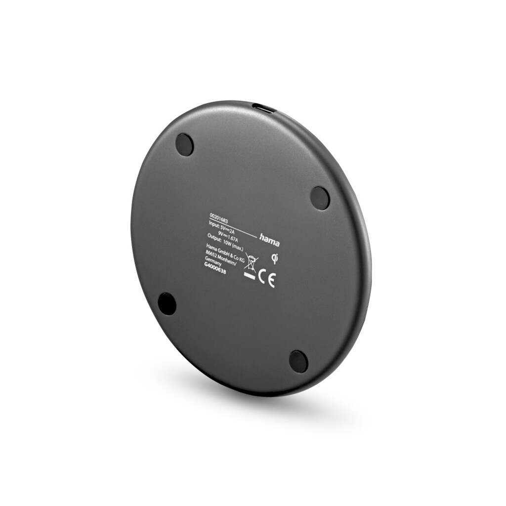 Hama Induktions-Ladegerät »Kabelloses Smartphone Ladepad schwarz, Wireless Charger 10W, edel«, (2 St.)