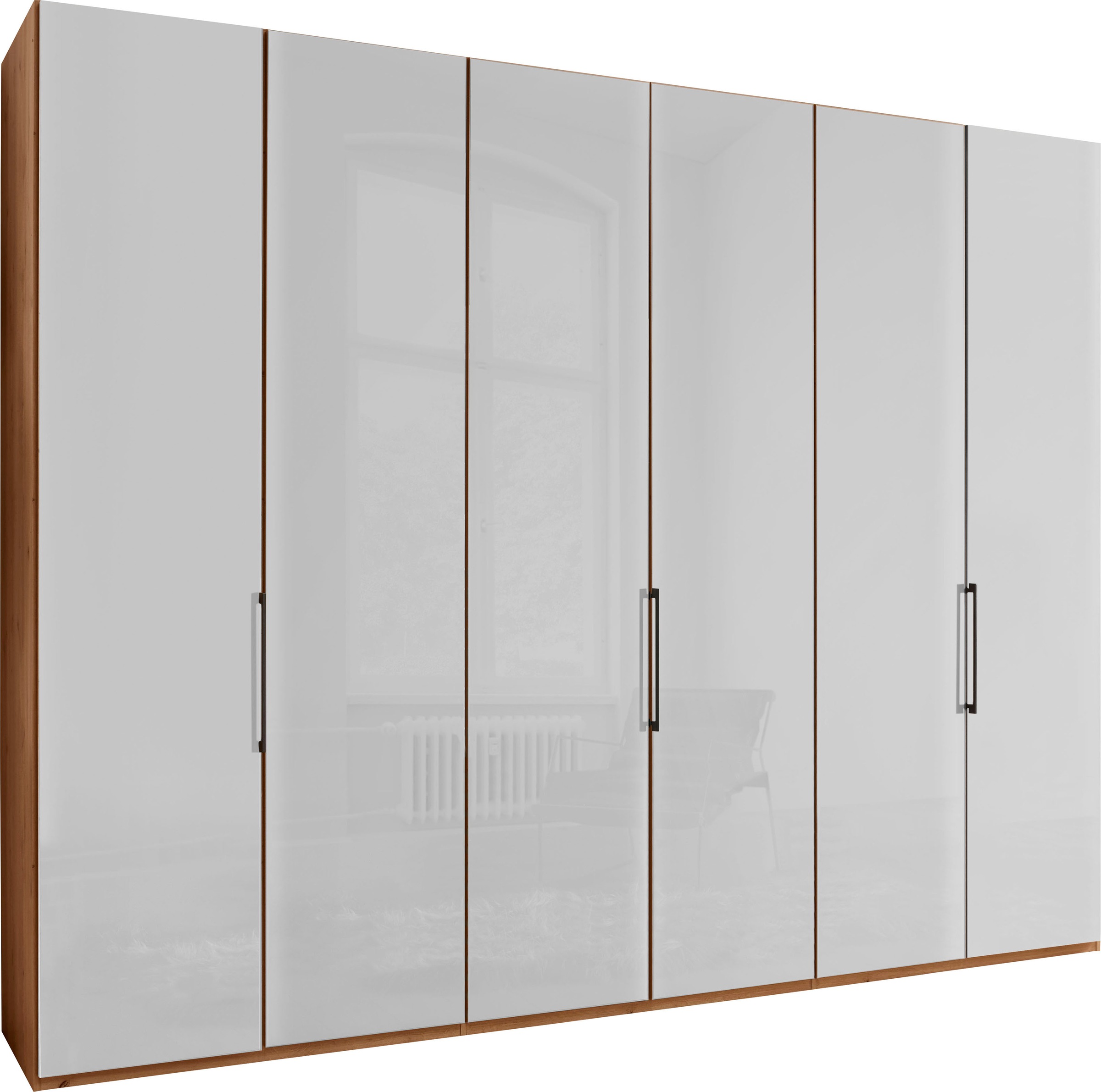 WIEMANN Drehtürenschrank »Monaco, Kleiderschrank, Schrank, Wäscheschrank, mit edler Glasfront«, (2 Breiten, 2 Höhen 216/236 cm auswählbar, MADE IN GERMANY), hochwertigen Beschläge inkl. Türdämpfung, variable Inneneinteilung