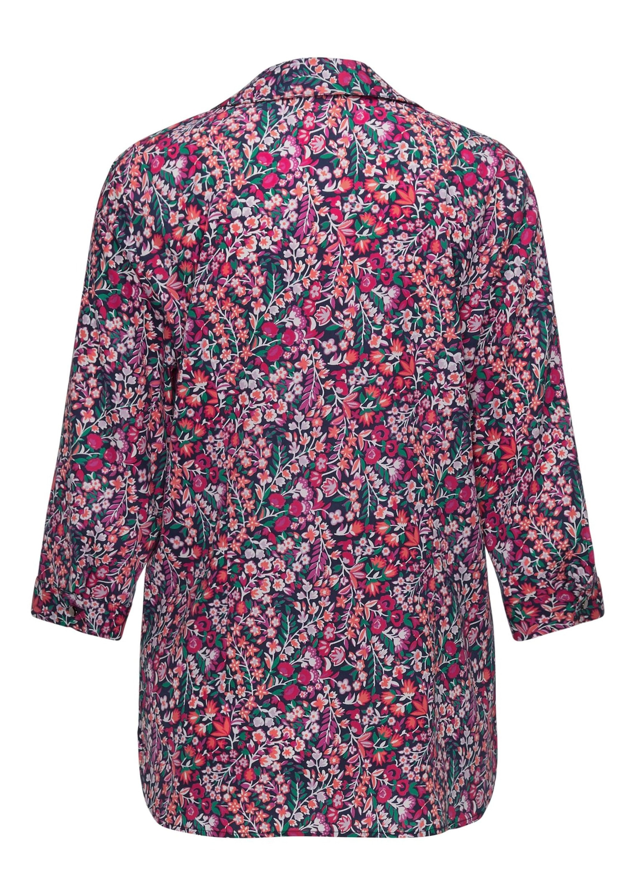 GOLDNER Hemdbluse »Kurzgröße Pflegeleichte Bluse mit 3/4-Arm« Mit offenem Kragen