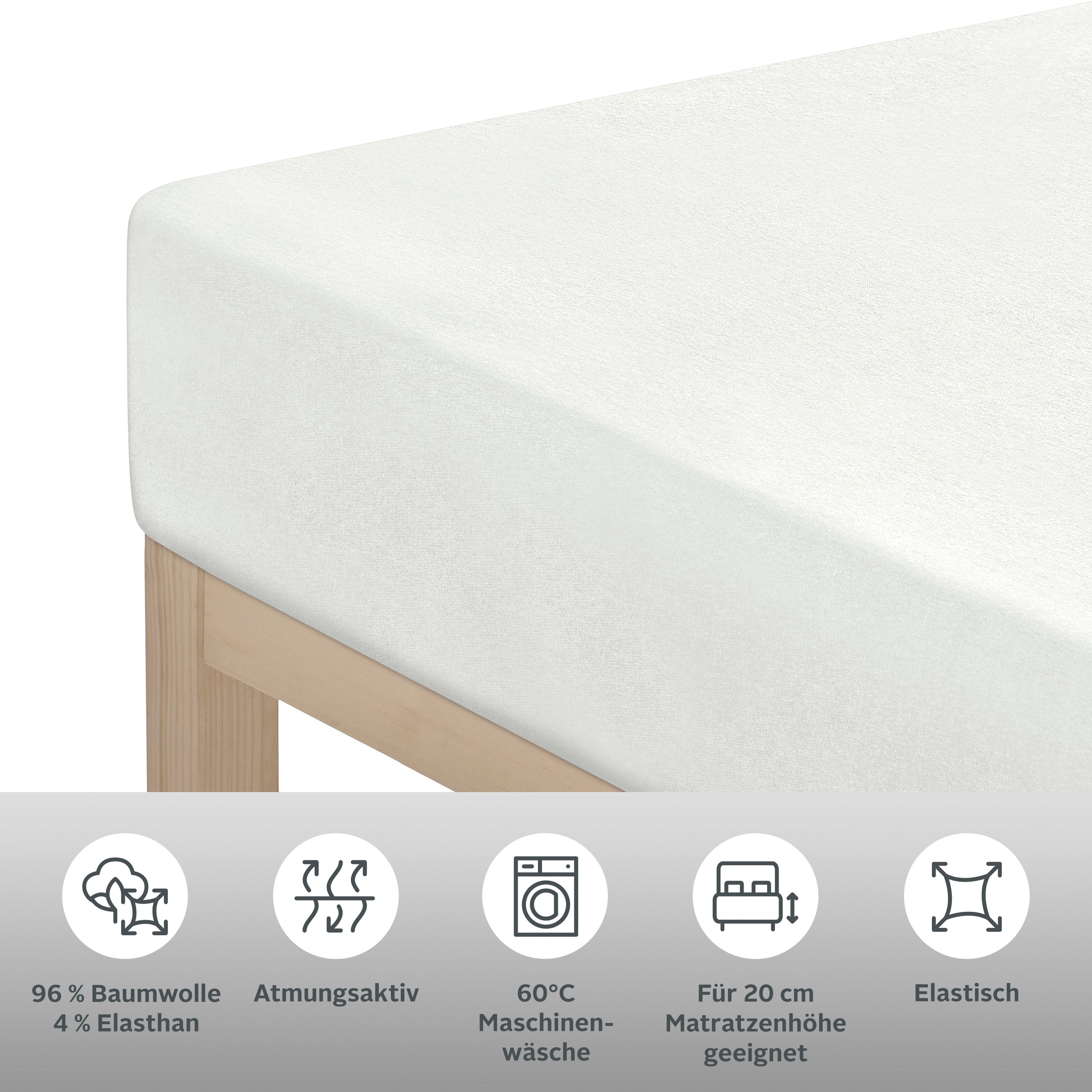OTTO home Spannbettlaken »Cremona in BASIC und PREMIUM Qualität, Baumwolle mit Elasthan« Jersey Bettlaken ab Größe 90x200 cm, Strapazierfähig und langlebig