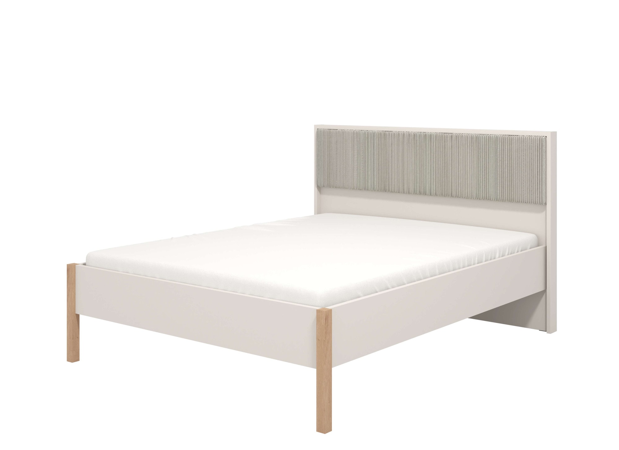 Home affaire Bett »Belfort Bett, mit gepolstertem Kopfteil, bezogen mit weichem Cordstoff«, 160 oder 180x200cm, FSC®-zertifiziert, Trendfarbe cashmere