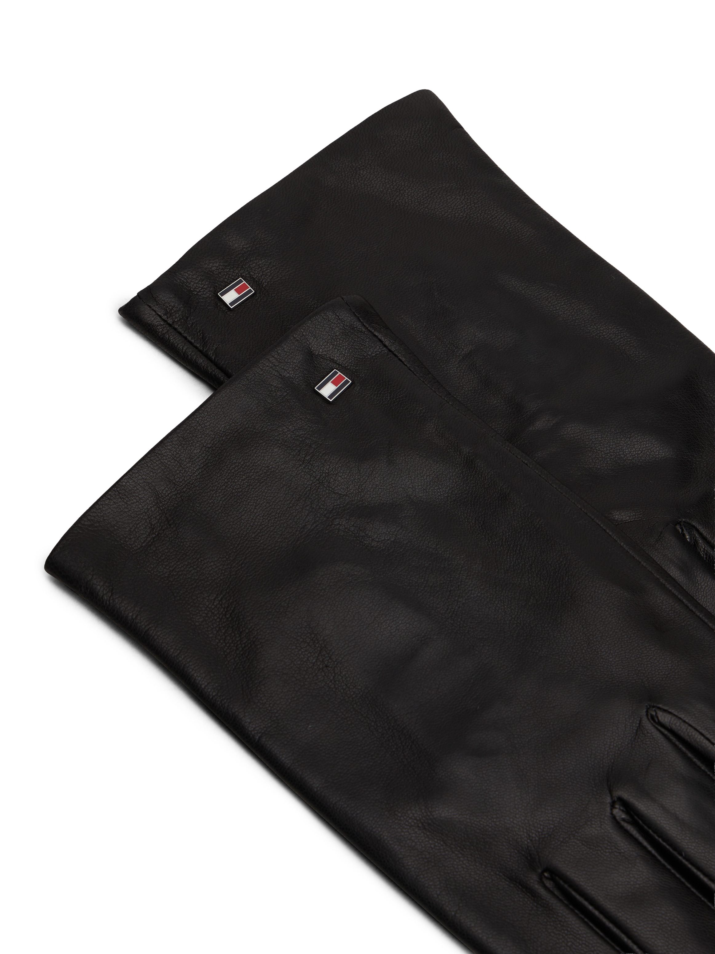 Tommy Hilfiger Lederhandschuhe »ESSENTIAL FLAG LEATHER GLOVES«, mit Tommy Hilfiger Flagge