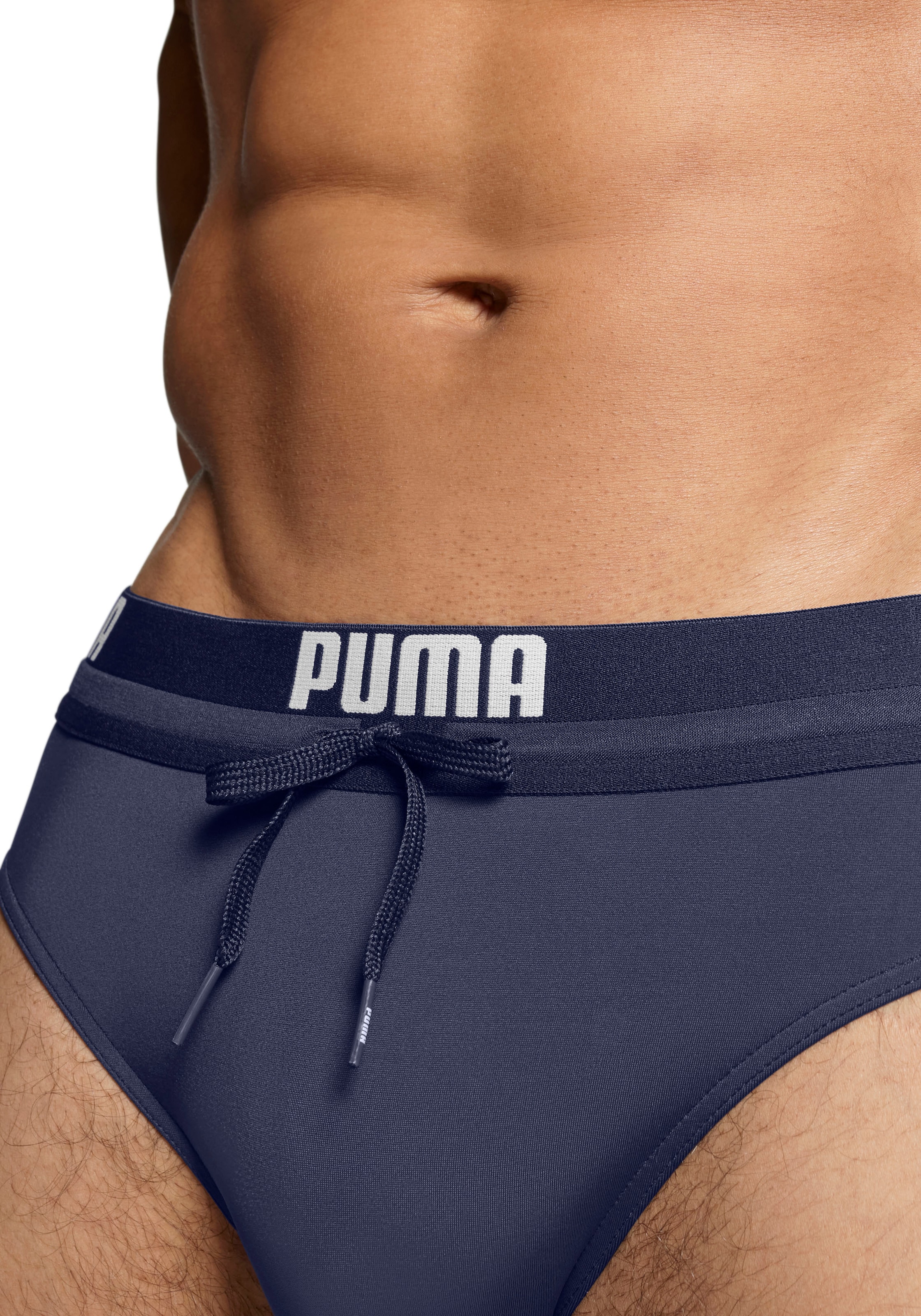 PUMA Badeslip »PUMA SWIM MEN LOGO SWIM BRIEF« mit elastischem Logobund