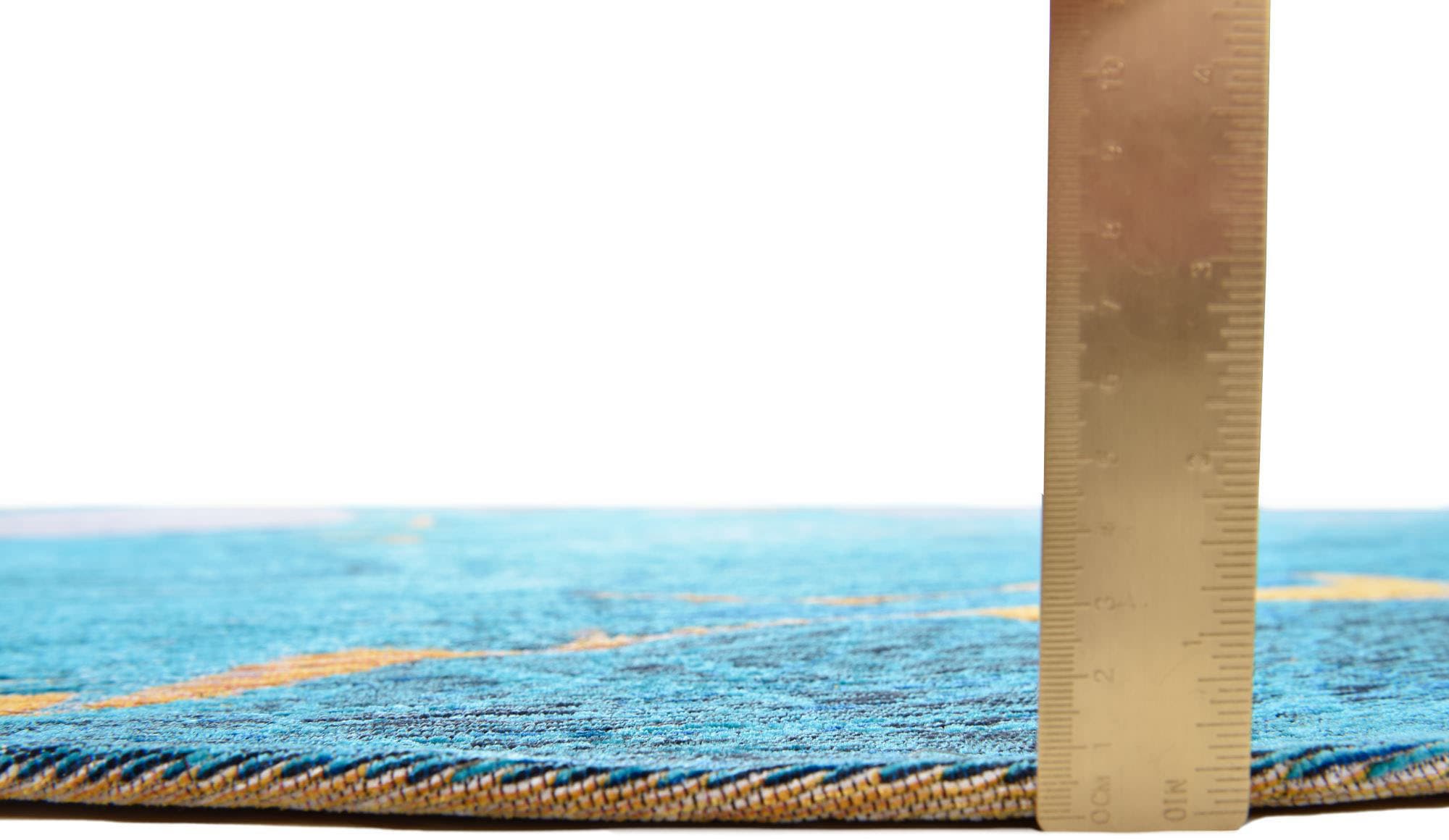 Gino Falcone Teppich »Cosima-110« rund 3 mm Höhe flachgeweber Jaquard-Teppich, mit Chenillegarn, modernes Design