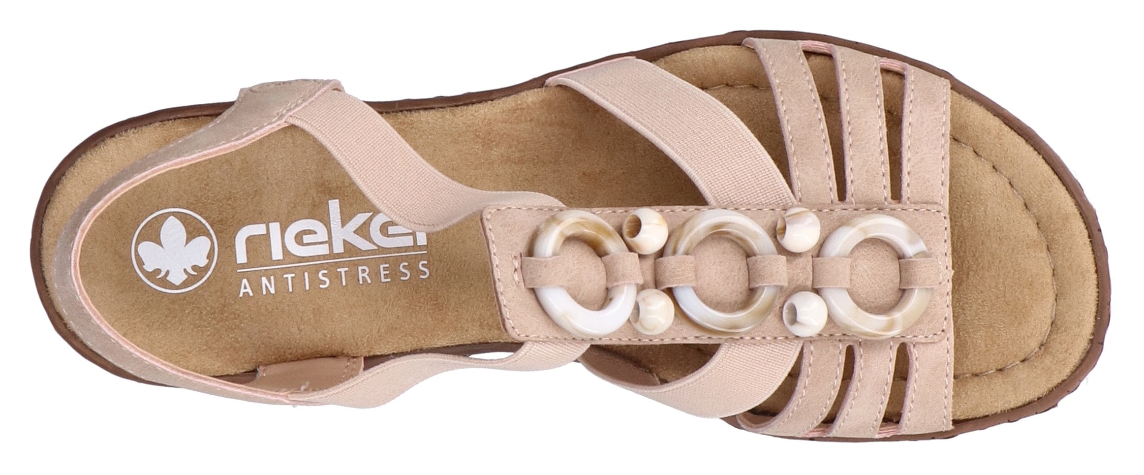 Rieker Keilsandalette  Sommerschuh, Plateausandale, Schlupfschuh mit seitlichen Gummizügen