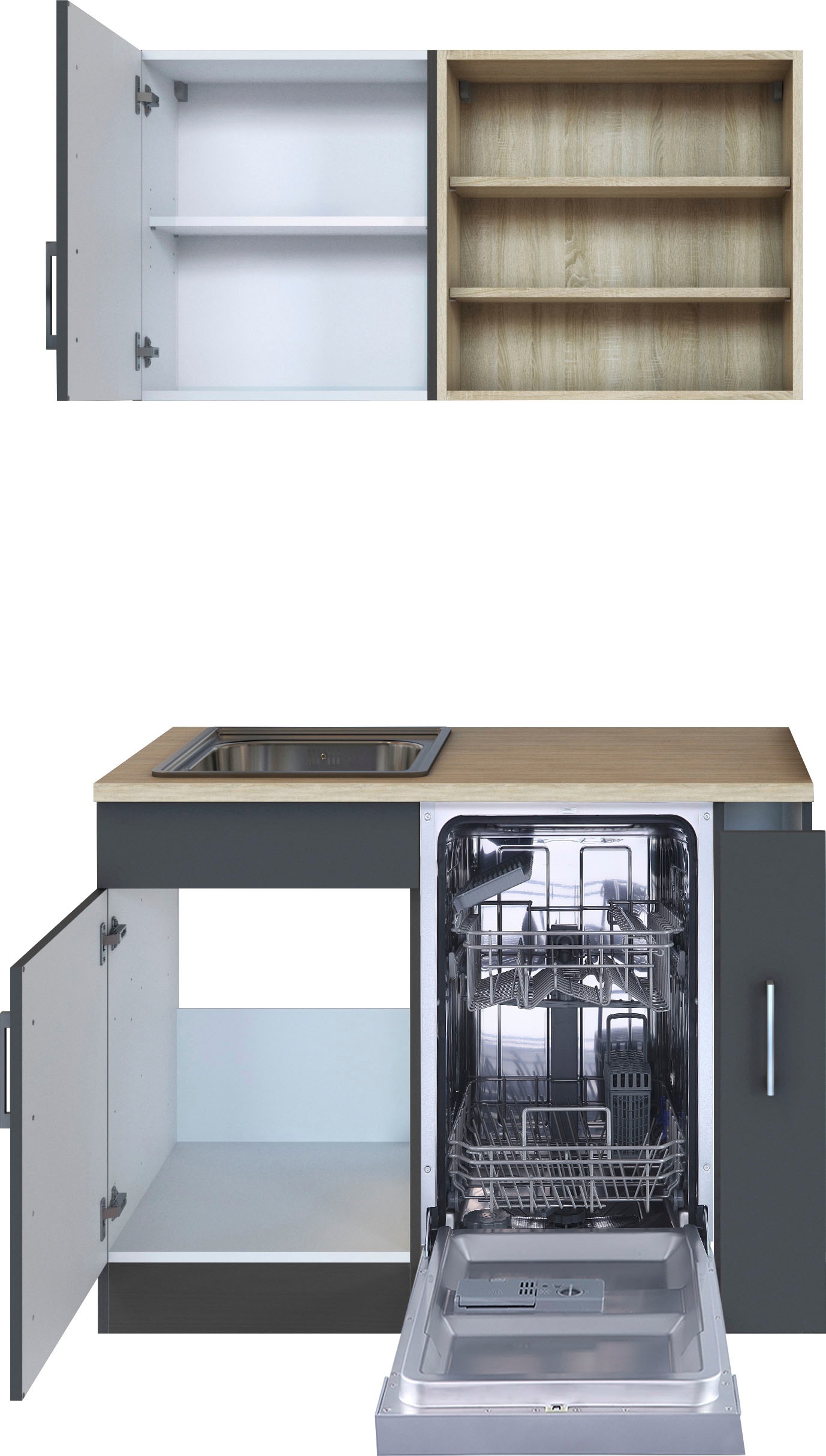 KOCHSTATION Pantryküche »KS-Mali« Breite 110 cm, mit E-Geräten