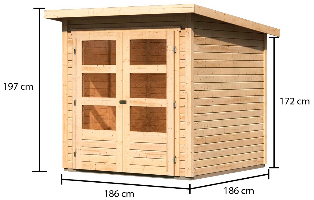 Karibu Gartenhaus »Stockach 2« anthrazit, naturbelassen oder terragrau